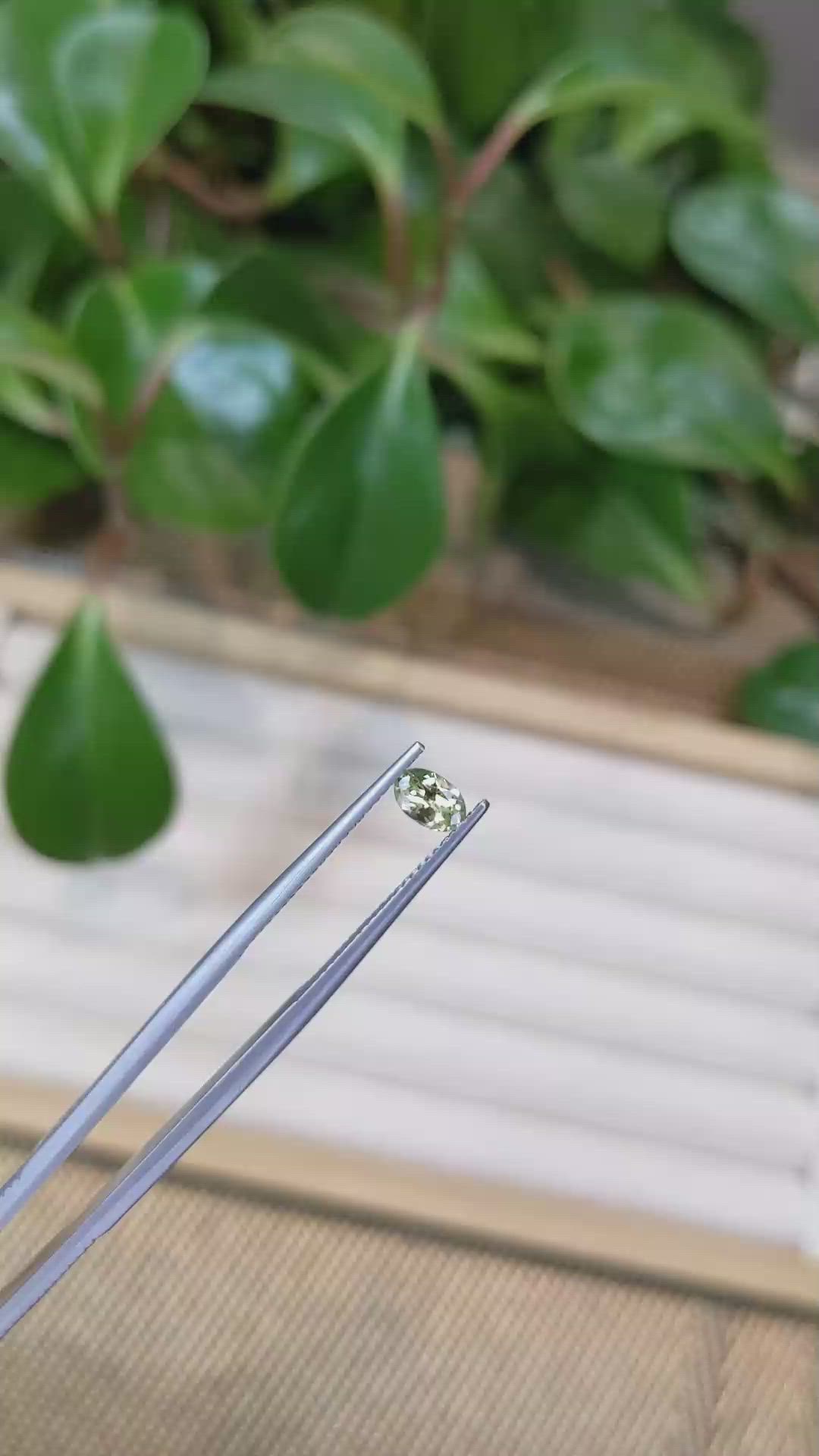 0.44 Ct. Greenish Yellow Sapphire from Montana Size Video