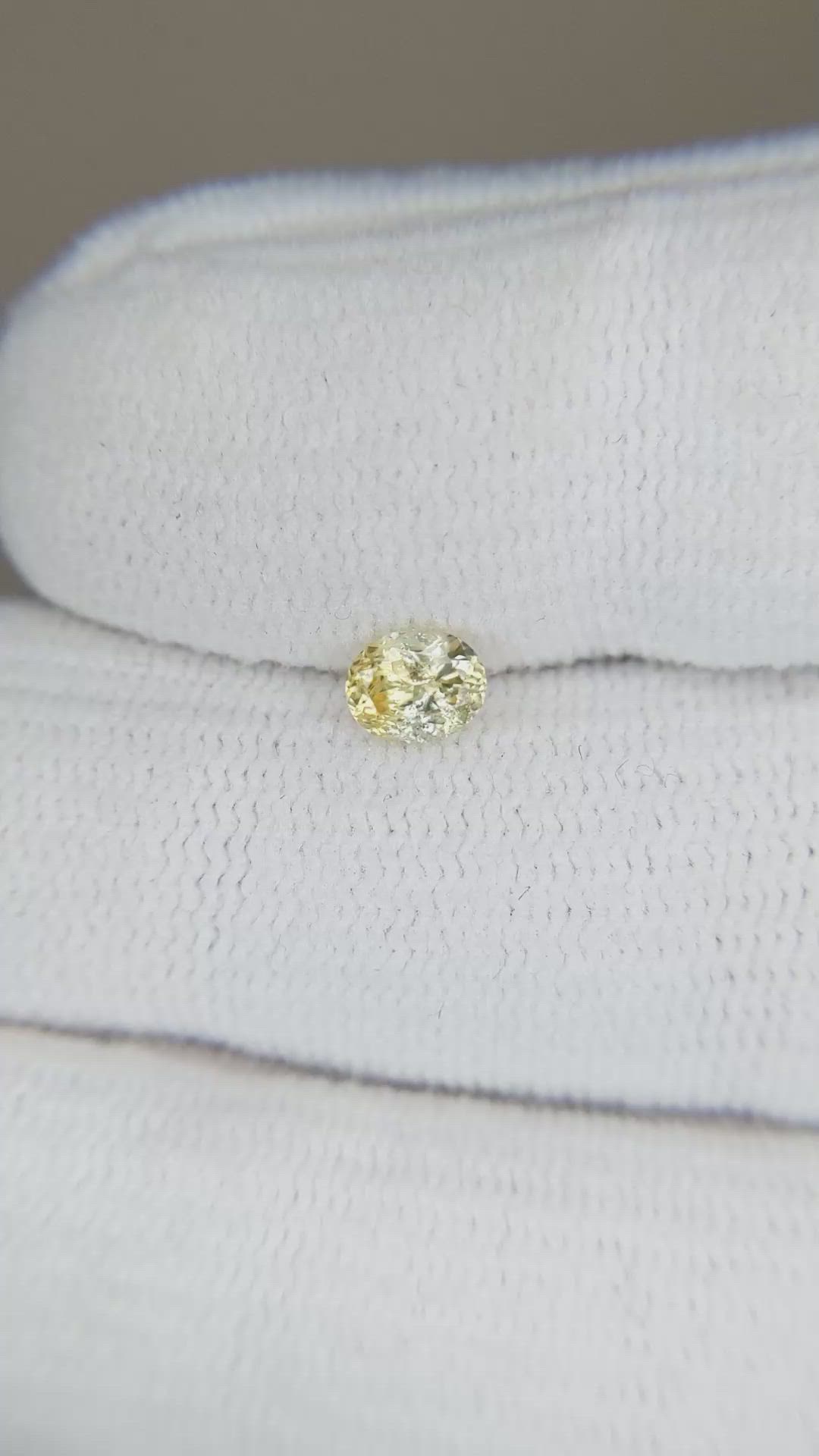 0.46 Ct. Yellow Sapphire from Montana Size Video