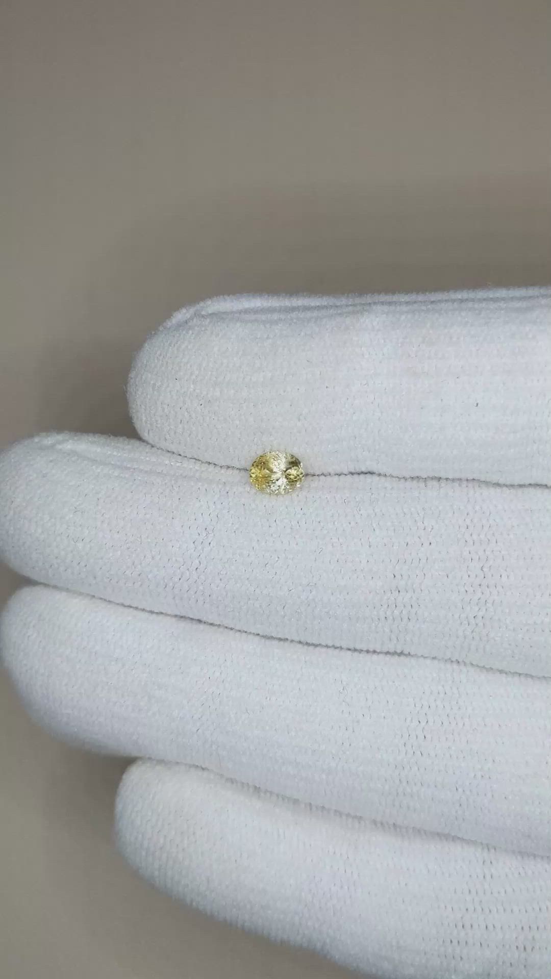 0.46 Ct. Yellow Sapphire from Montana Size Video
