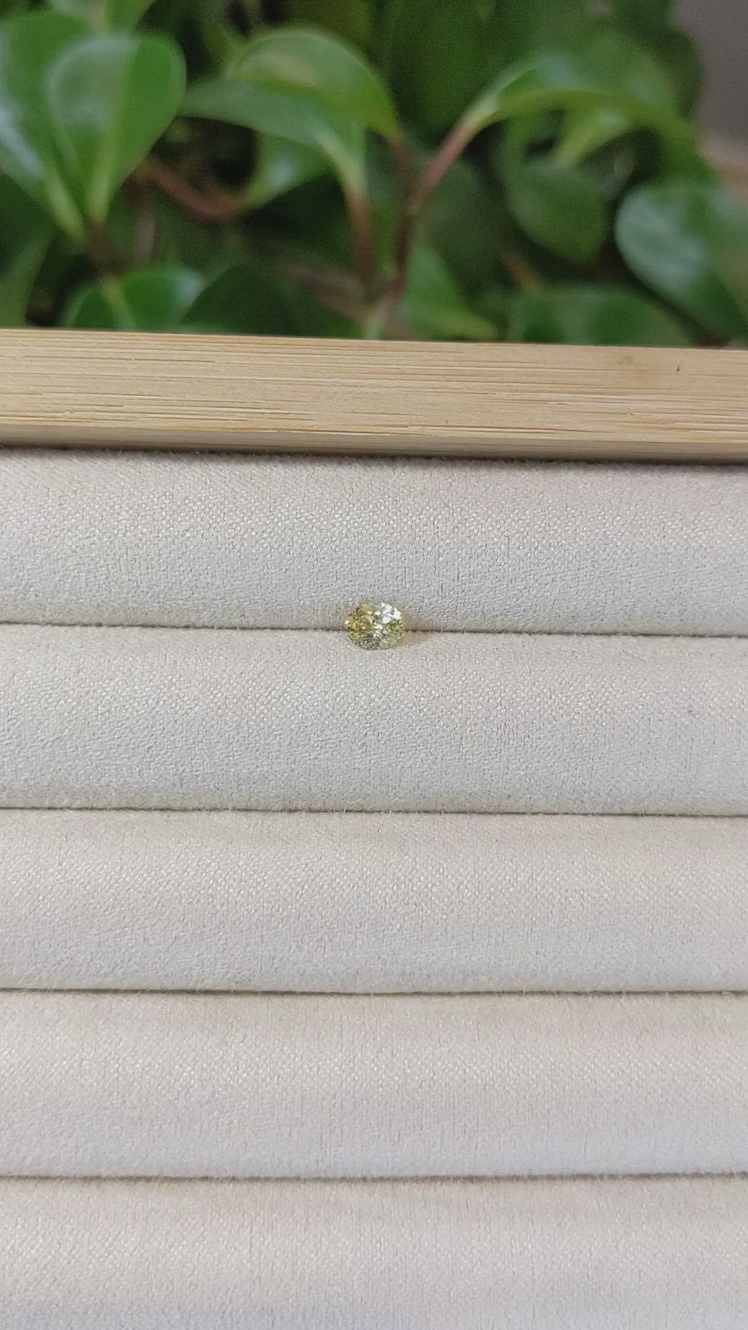 0.46 Ct. Yellow Sapphire from Montana Size Video