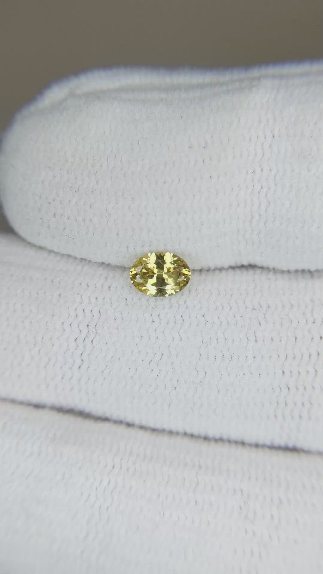 0.46 Ct. Greenish Yellow Sapphire from Montana Size Video