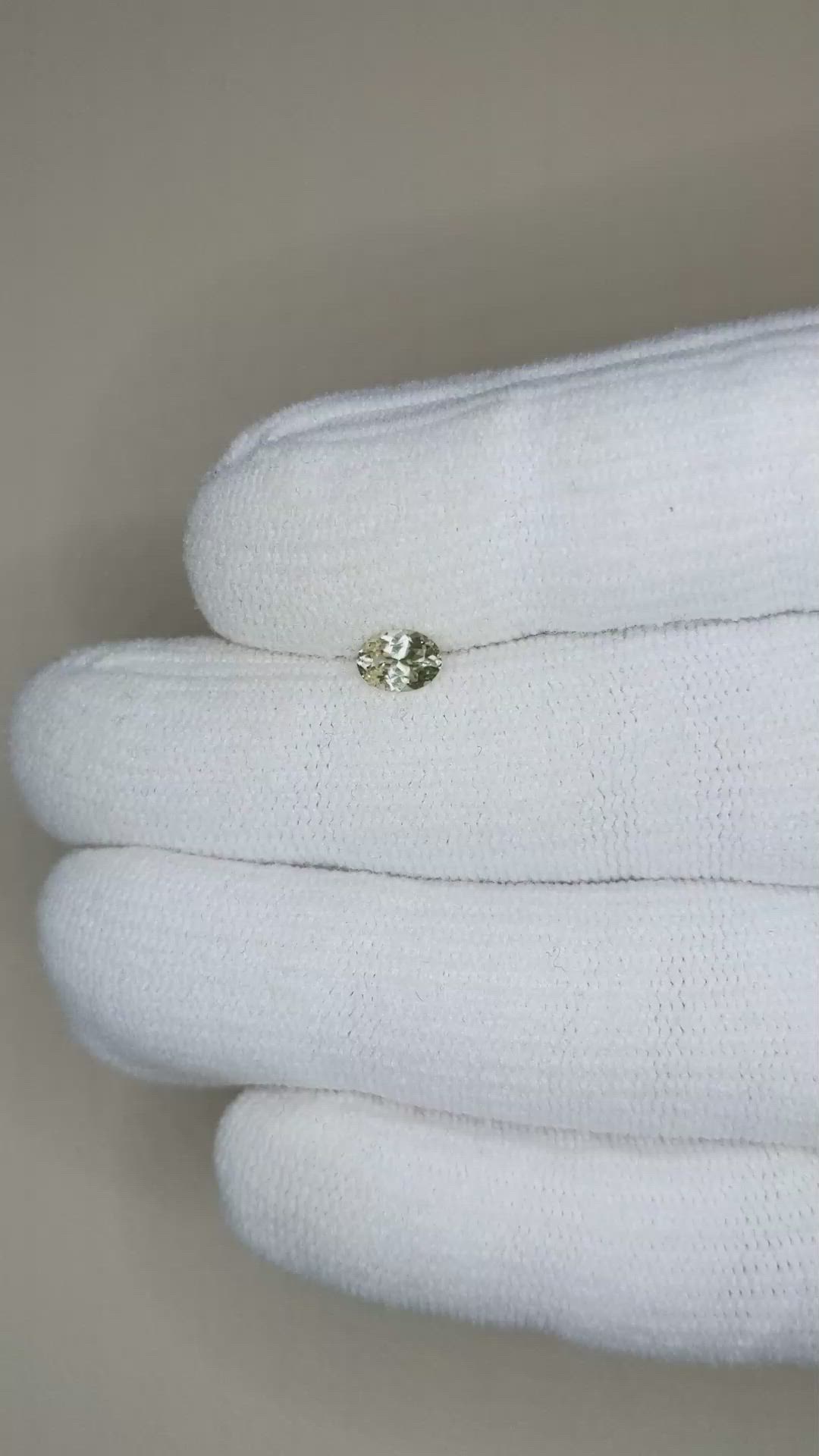 0.47 Ct. Yellow Sapphire from Montana Size Video