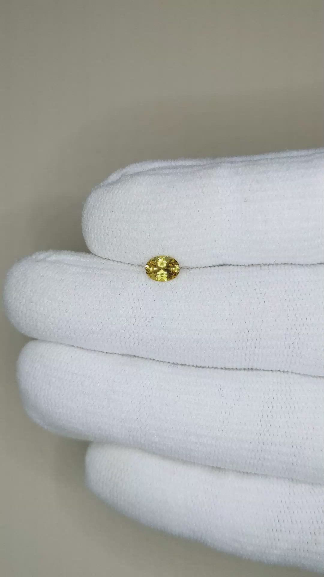 0.48 Ct. Yellow Sapphire from Montana Size Video