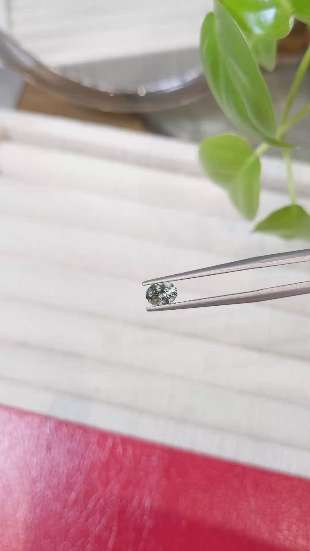 0.49 Ct. Green Sapphire from Montana Size Video