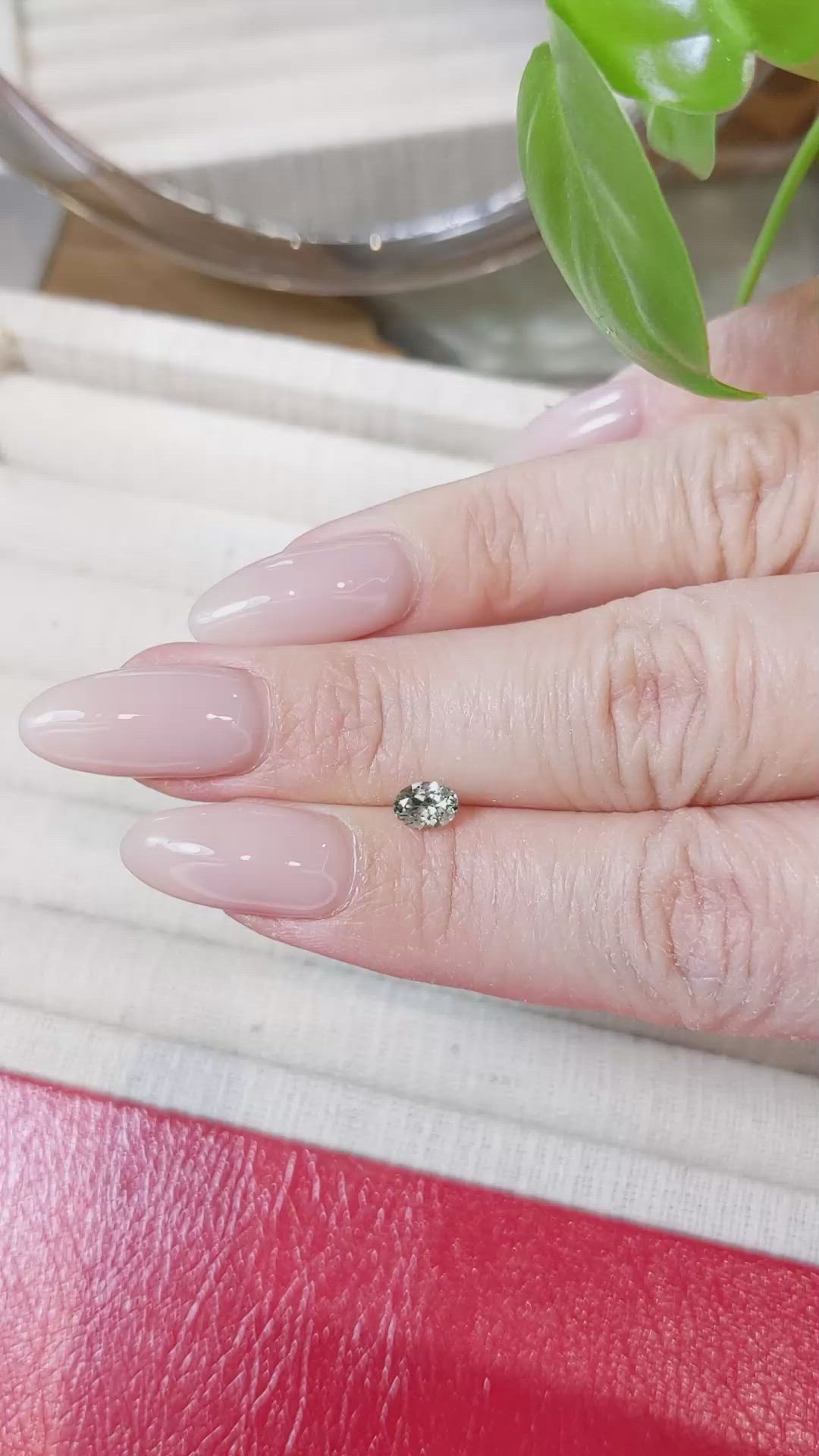 0.49 Ct. Green Sapphire from Montana Size Video