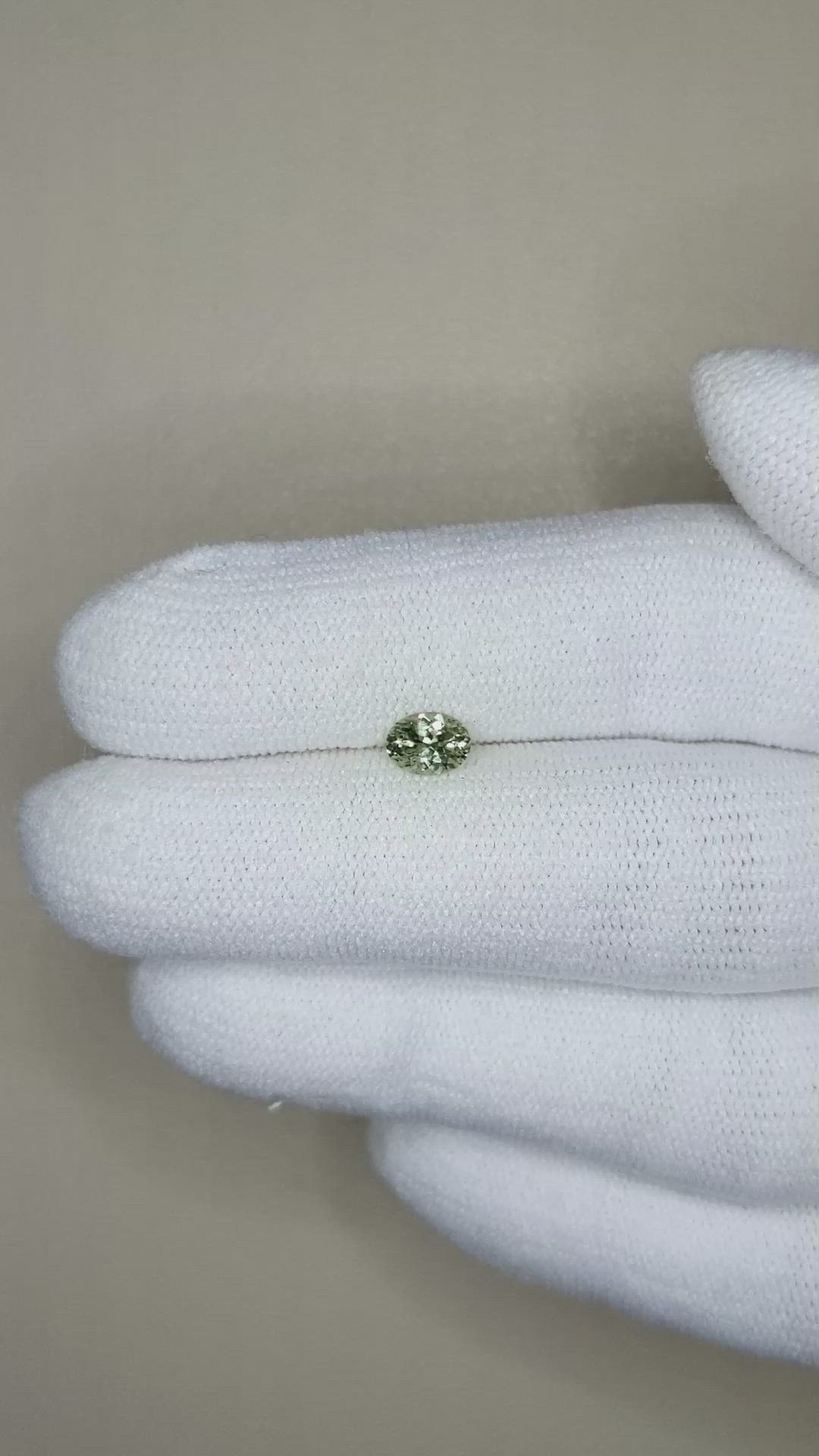 0.49 Ct. Green Sapphire from Montana Size Video