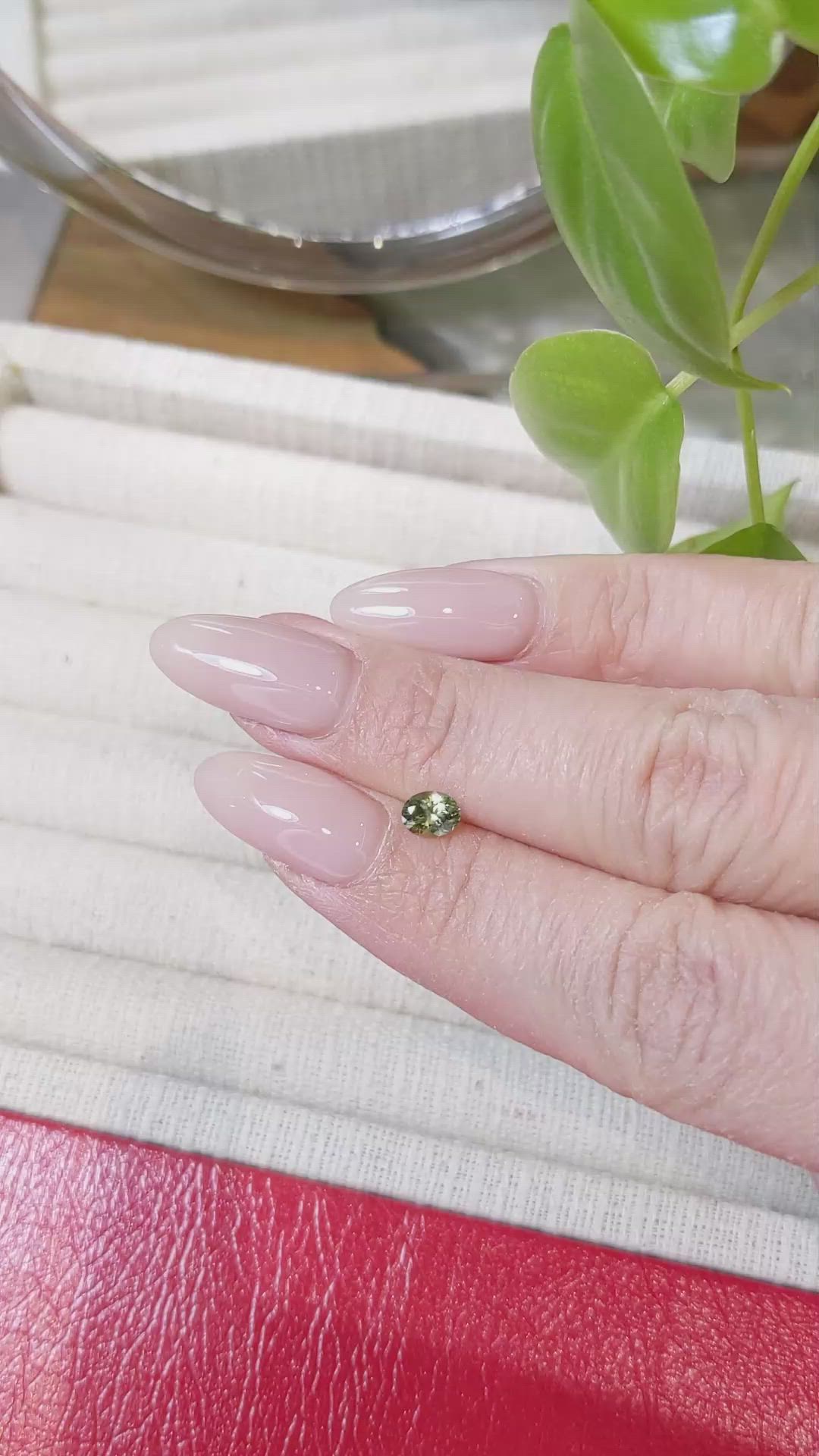 0.50 Ct. Yellowish Green Sapphire from Montana Size Video