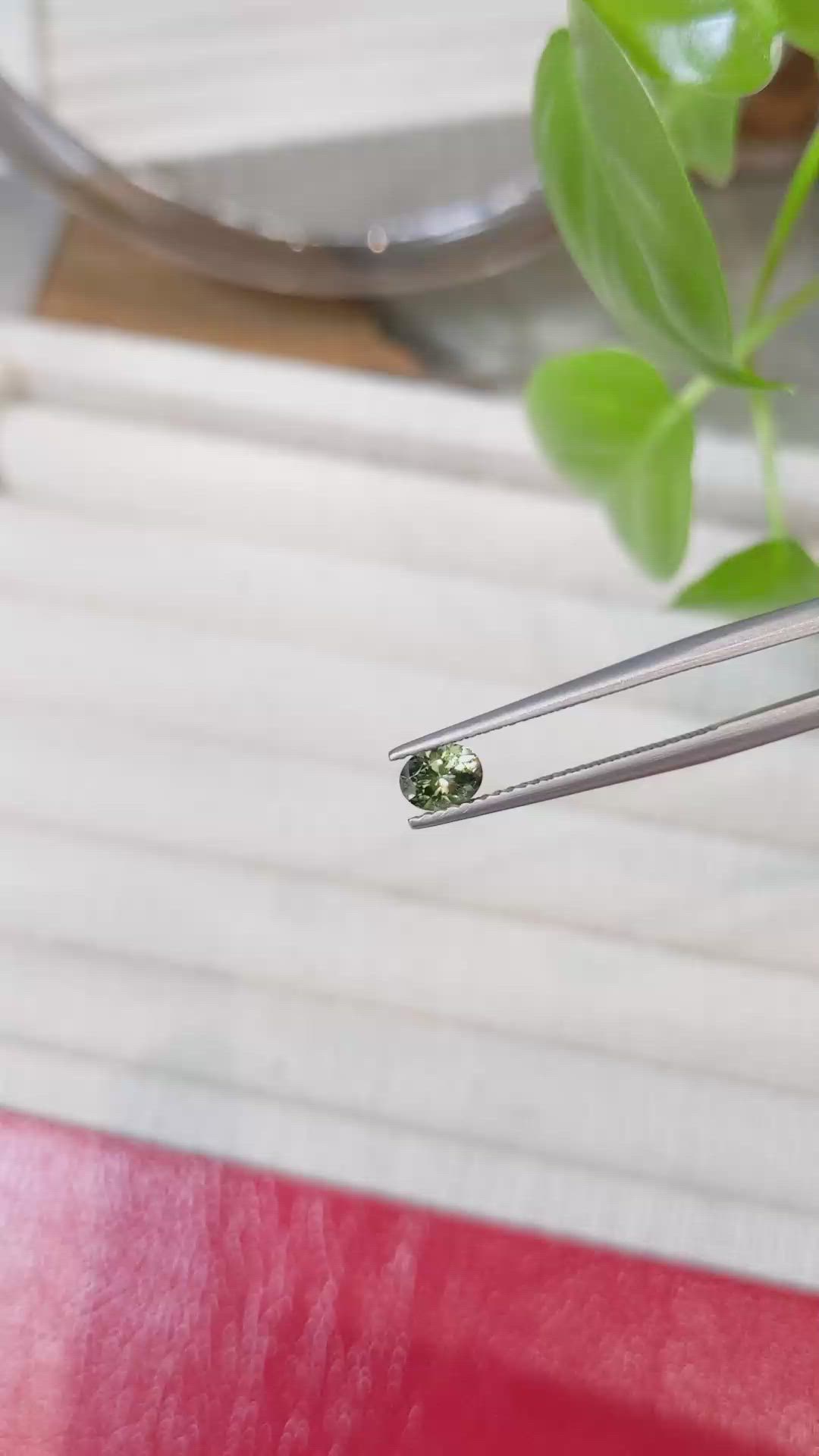 0.50 Ct. Yellowish Green Sapphire from Montana Size Video