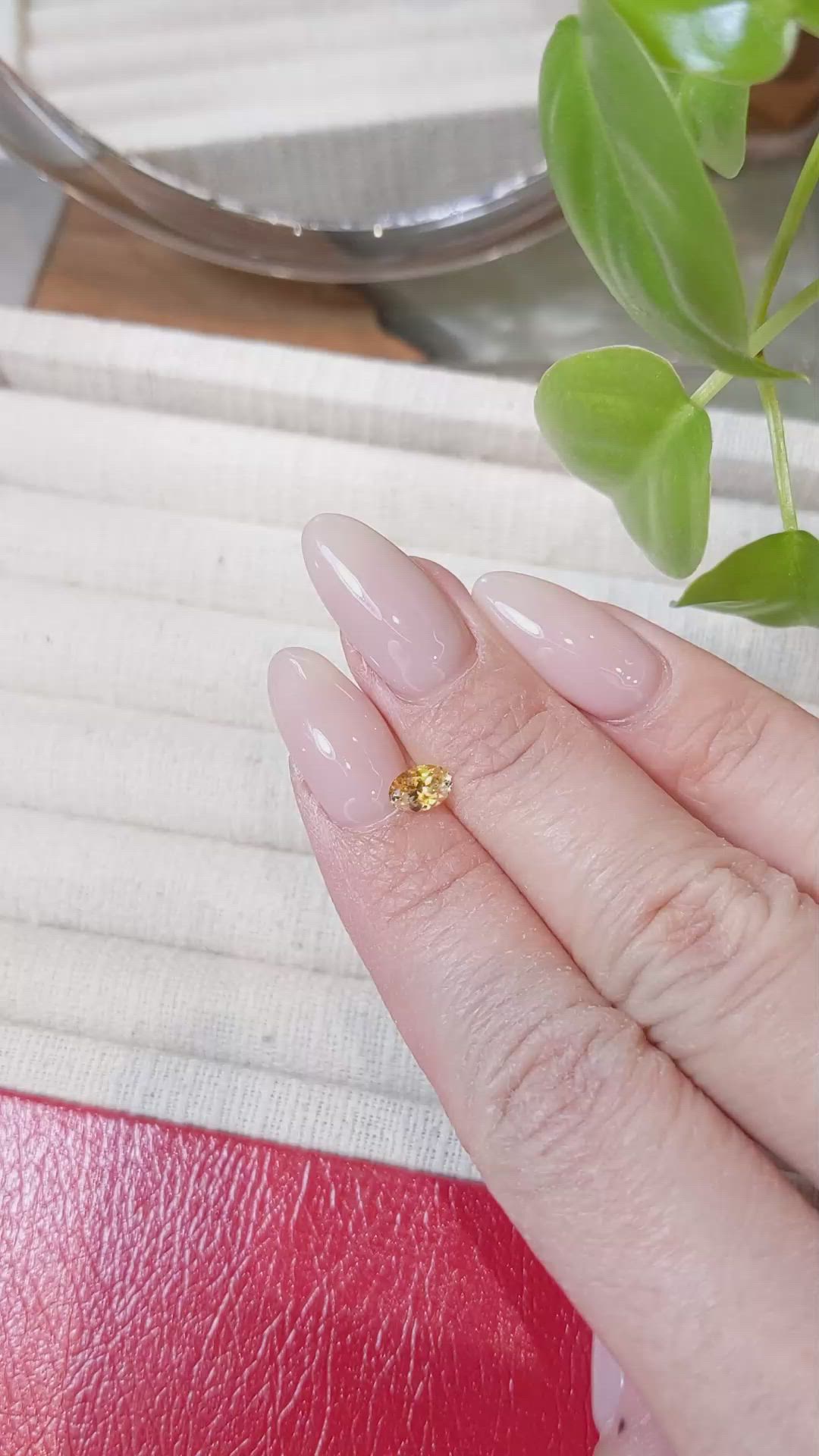 0.52 Ct. Yellow Sapphire from Montana Size Video