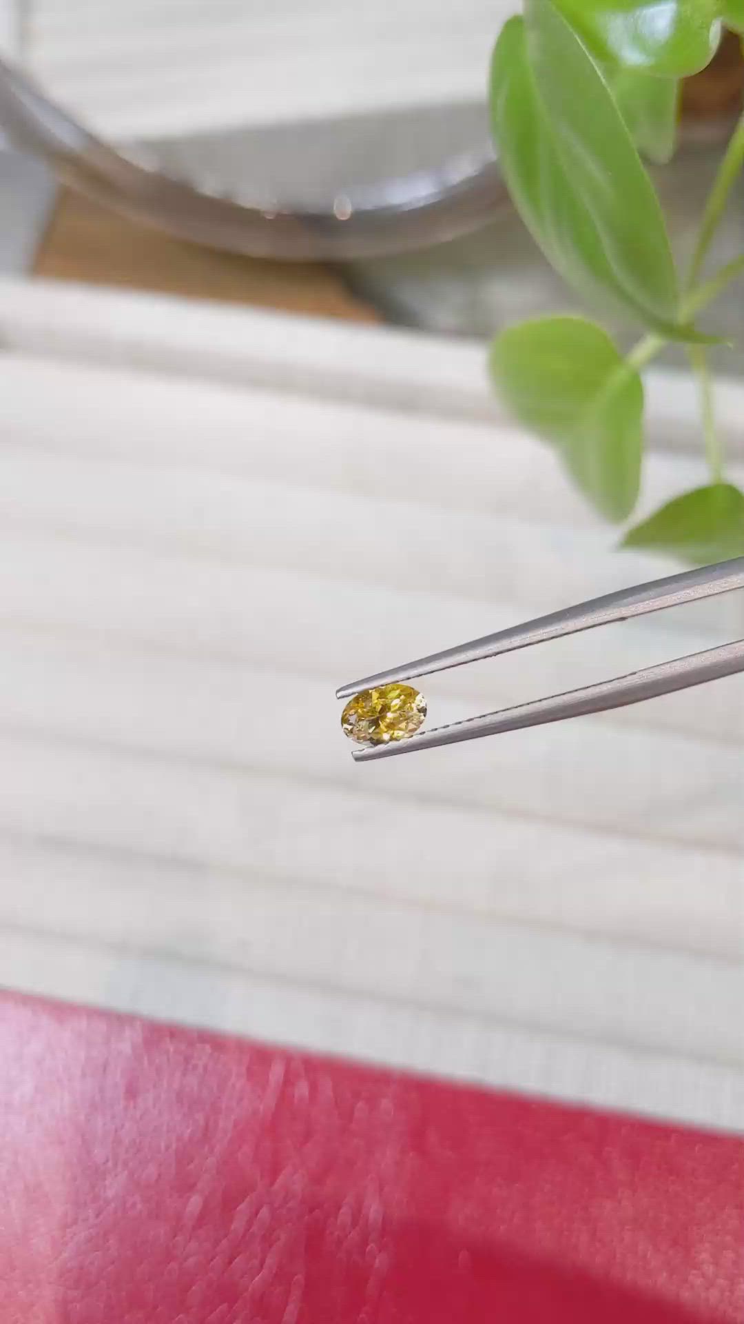 0.52 Ct. Yellow Sapphire from Montana Size Video