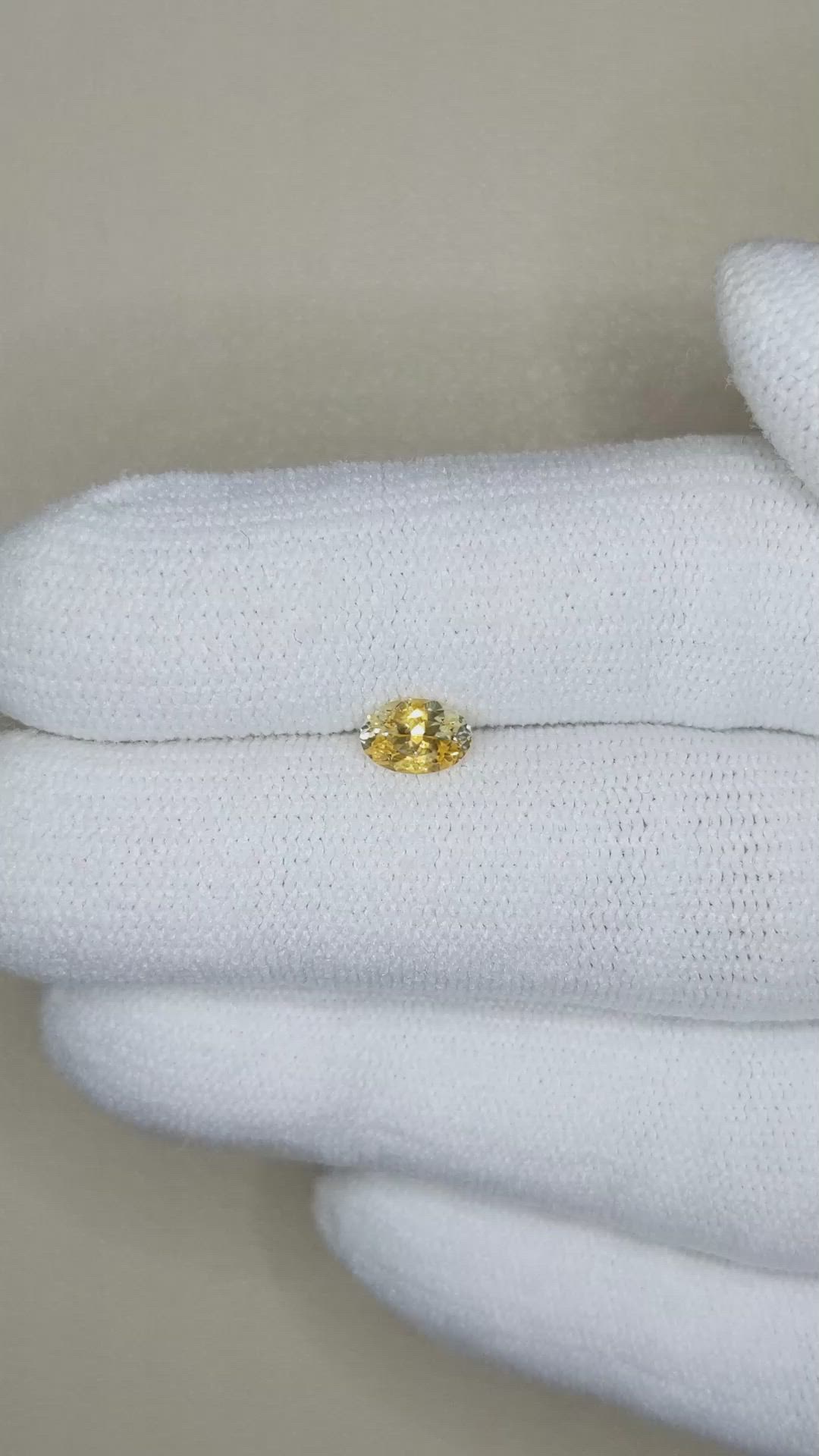 0.52 Ct. Yellow Sapphire from Montana Size Video