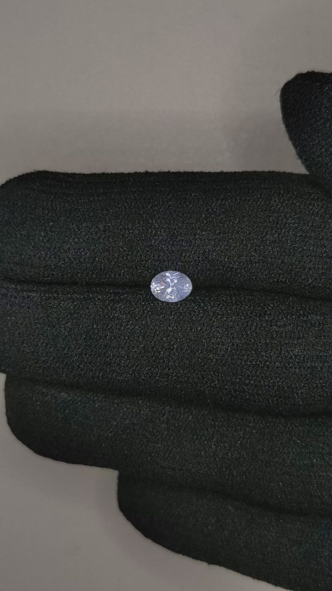 0.52 Ct. Bluish Purple Sapphire from Montana Size Video