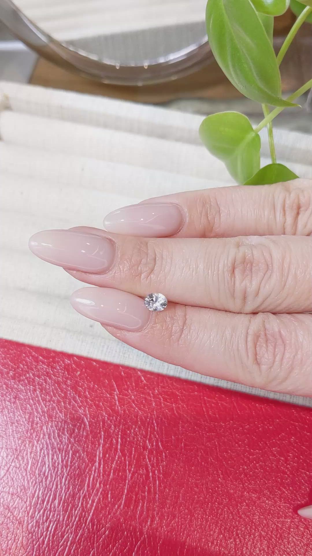 0.54 Ct. White Sapphire from Montana Size Video