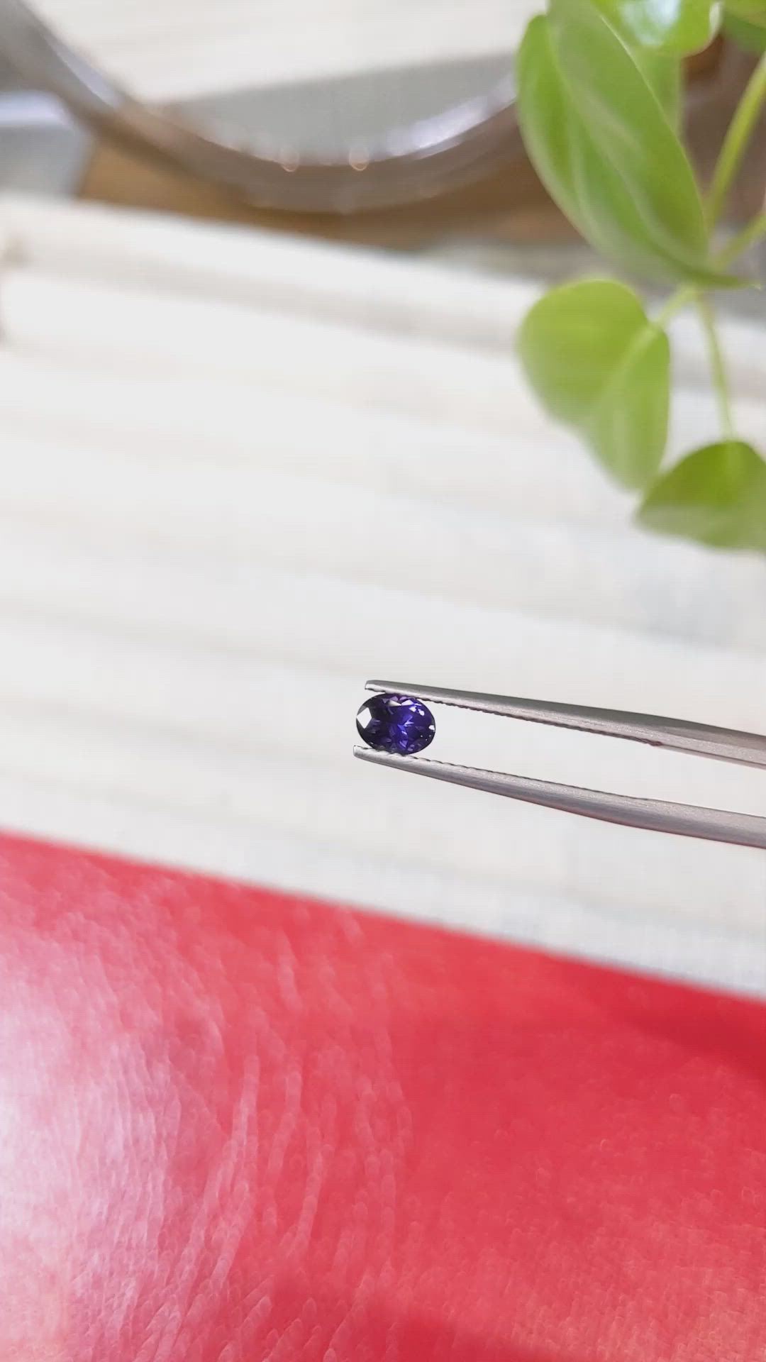 0.54 Ct. Purple Sapphire from Montana Size Video