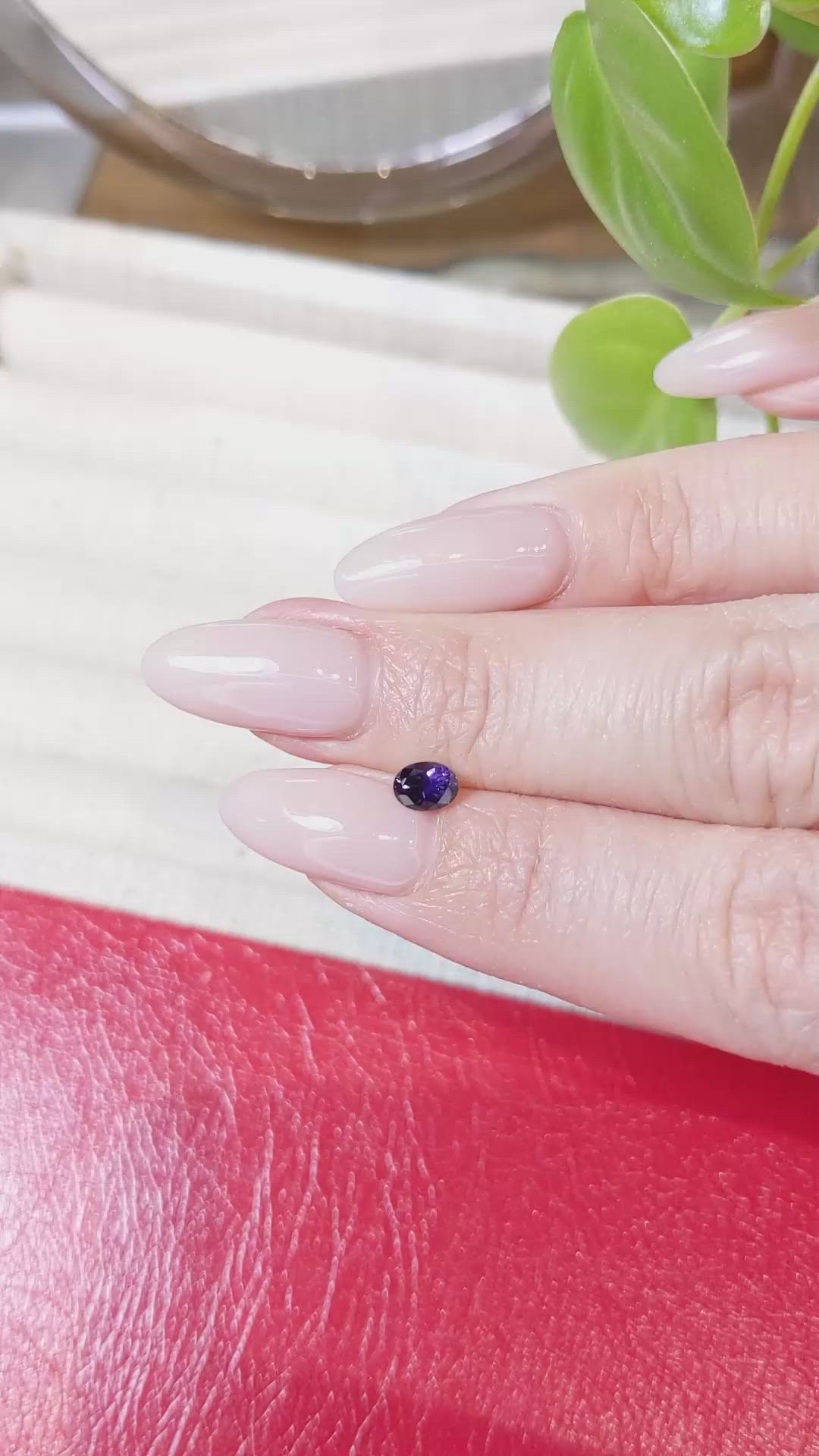 0.54 Ct. Purple Sapphire from Montana Size Video