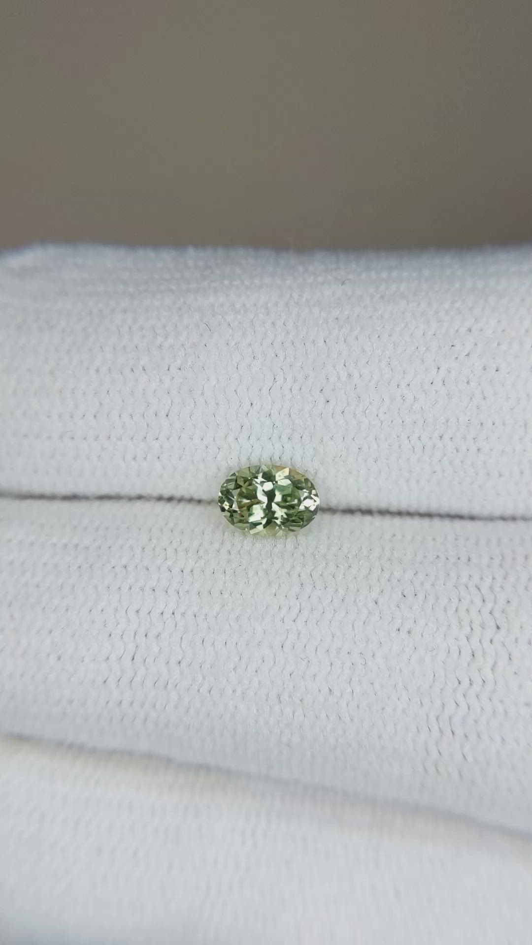 0.54 Ct. Yellowish Green Sapphire from Montana Size Video