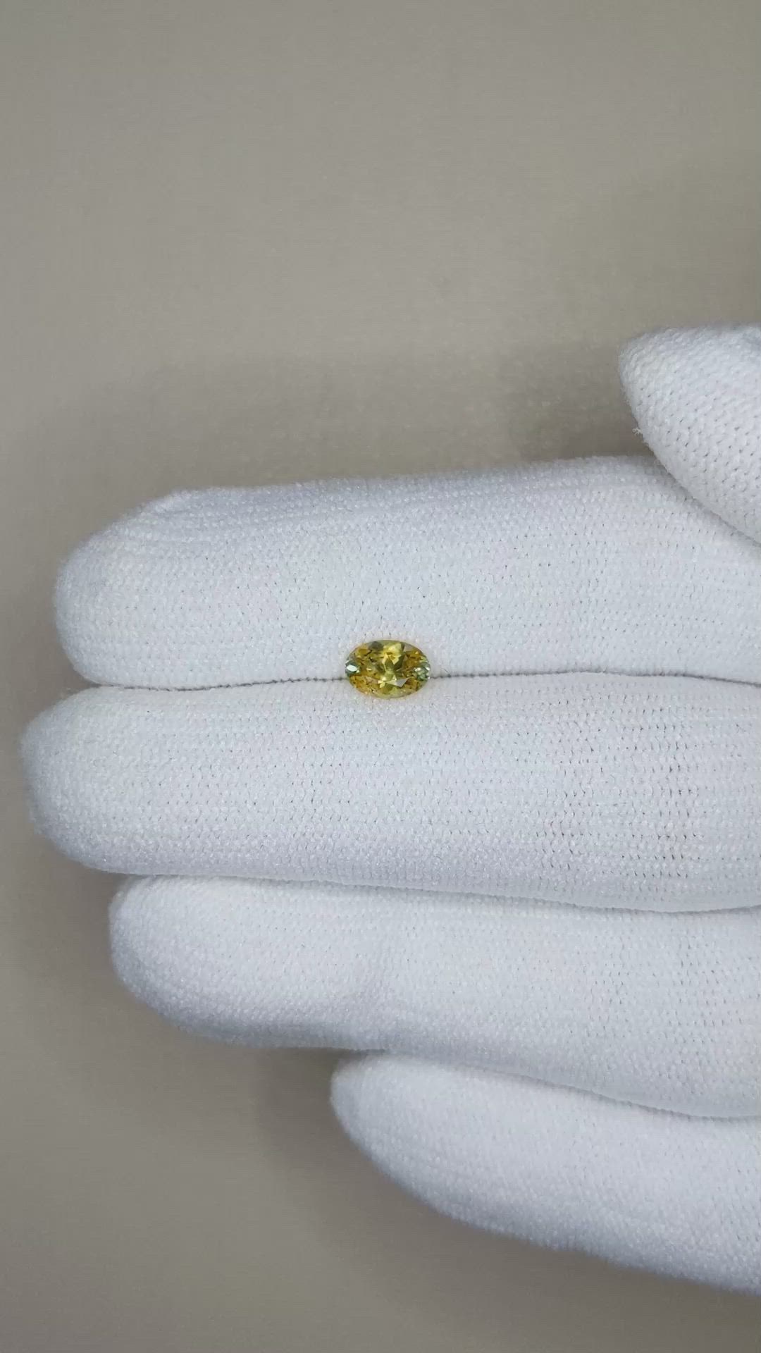 0.55 Ct. Greenish Yellow Sapphire from Montana Size Video