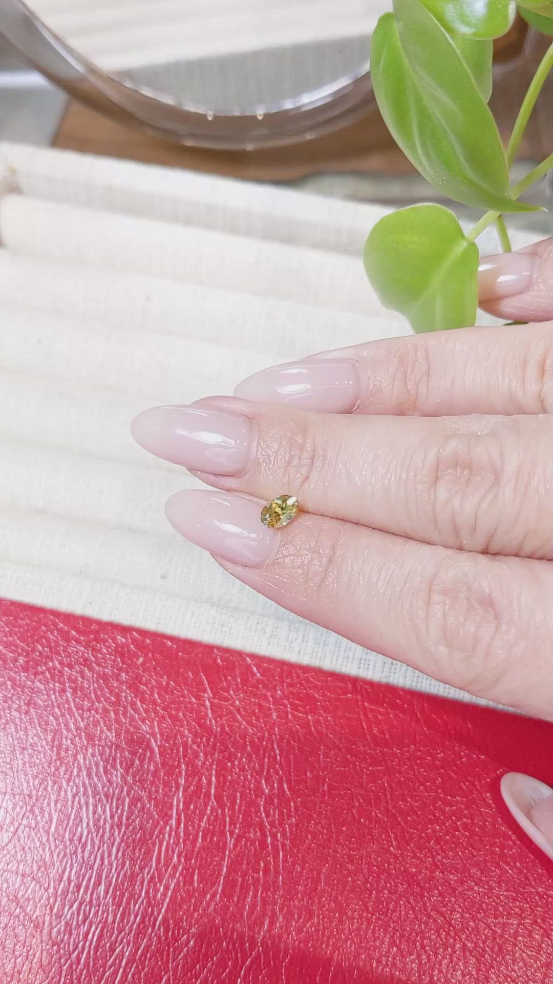 0.55 Ct. Greenish Yellow Sapphire from Montana Size Video