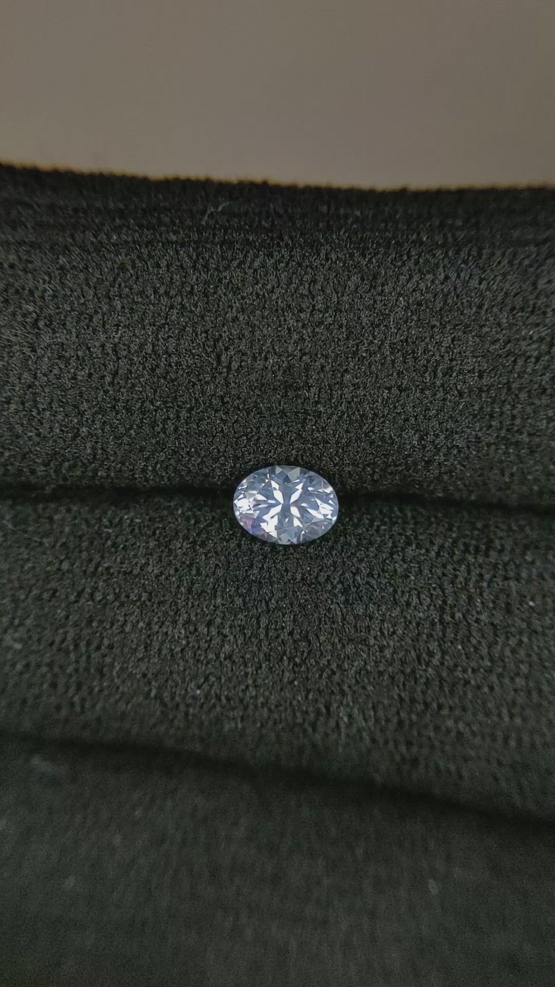 0.55 Ct. Greyish Blue Sapphire from Montana Size Video