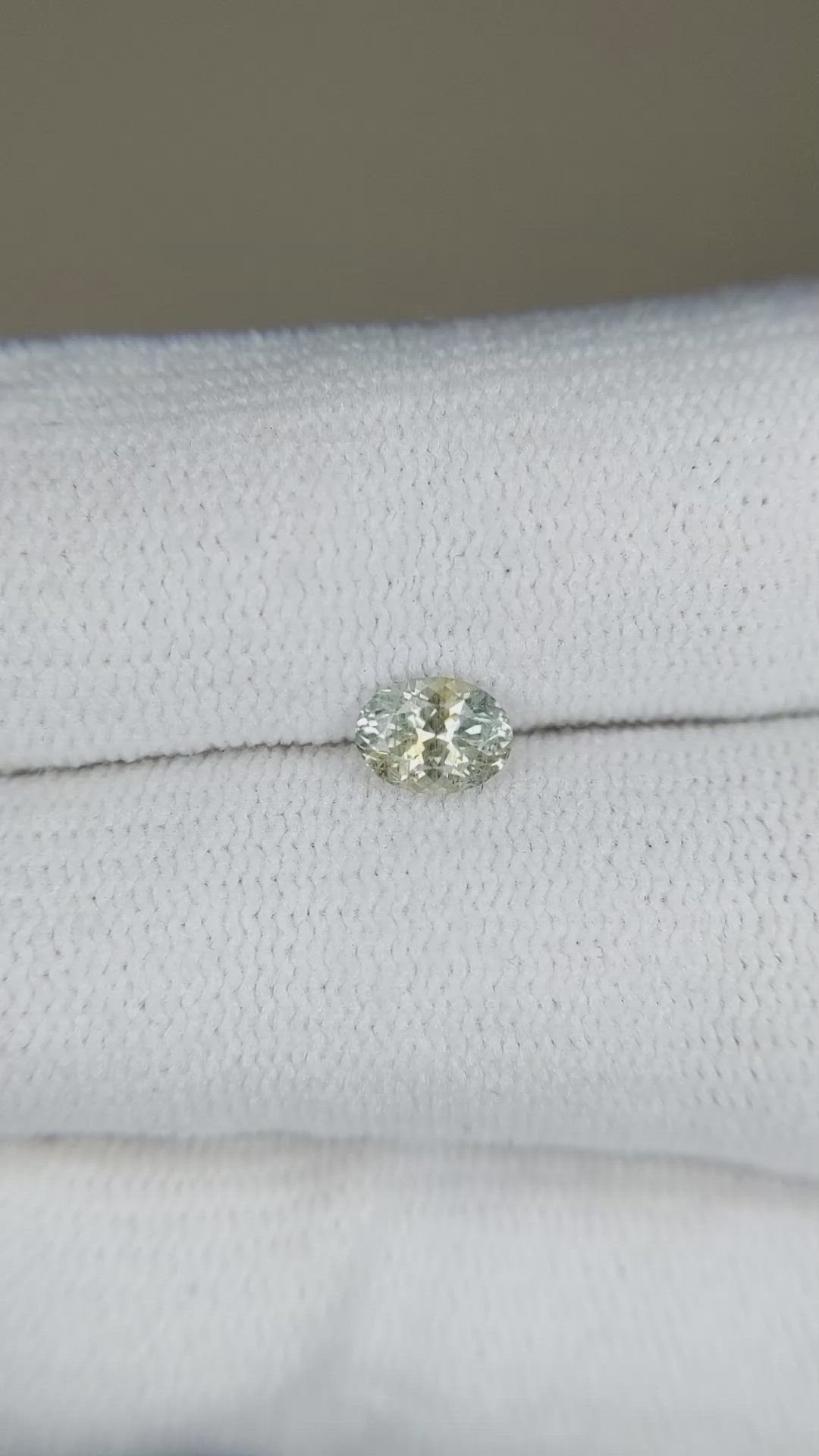 0.55 Ct. Greenish Yellow Sapphire from Montana Size Video