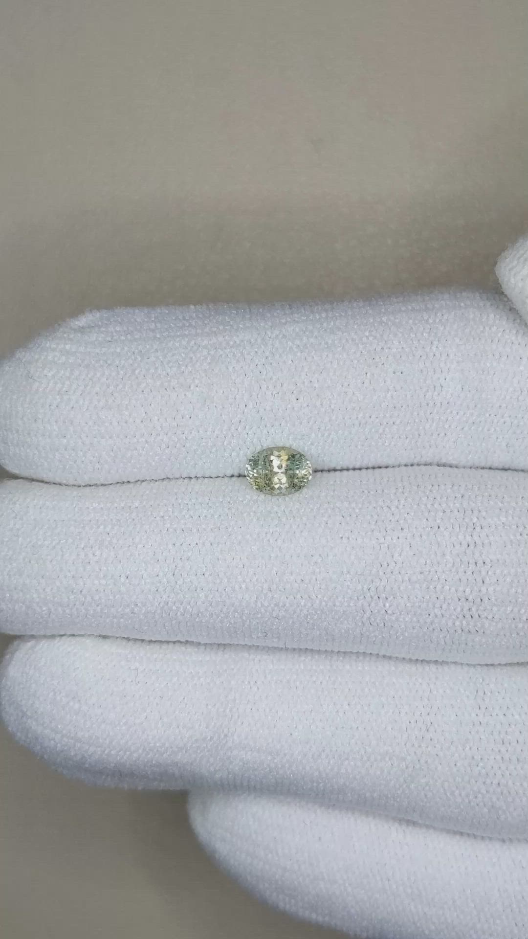 0.55 Ct. Greenish Yellow Sapphire from Montana Size Video