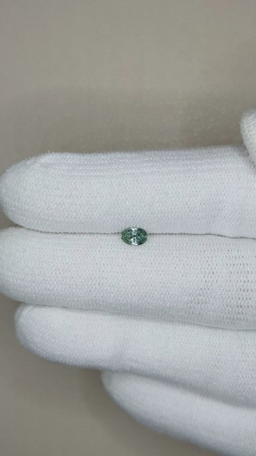 0.21 Ct. Bluish Green Sapphire from Montana Size Video