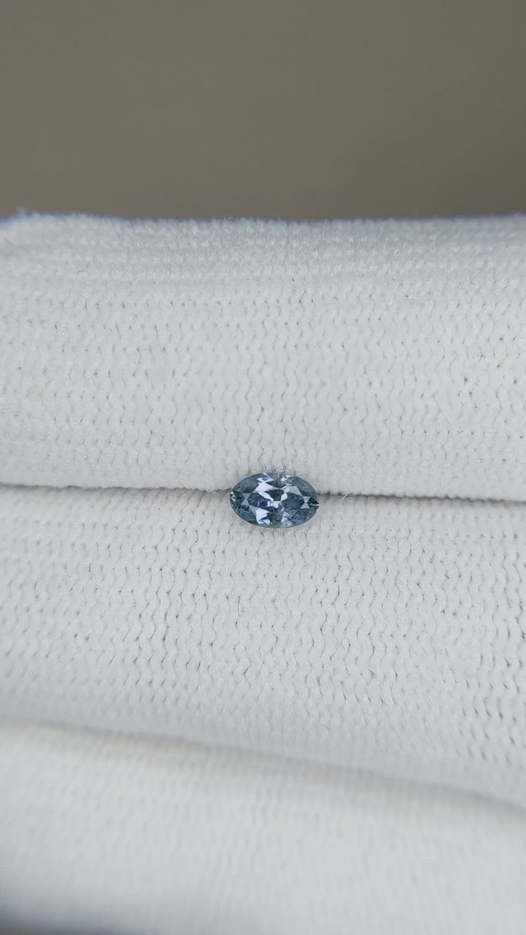 0.23 Ct. Greenish Blue Sapphire from Montana Size Video