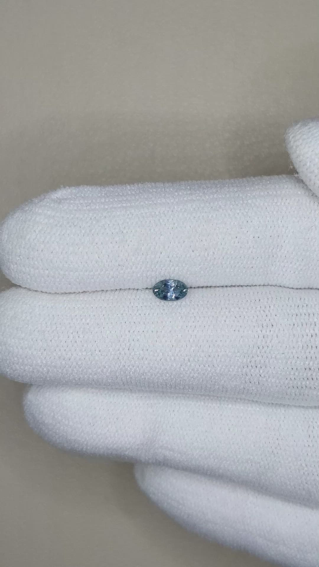 0.23 Ct. Greenish Blue Sapphire from Montana Size Video