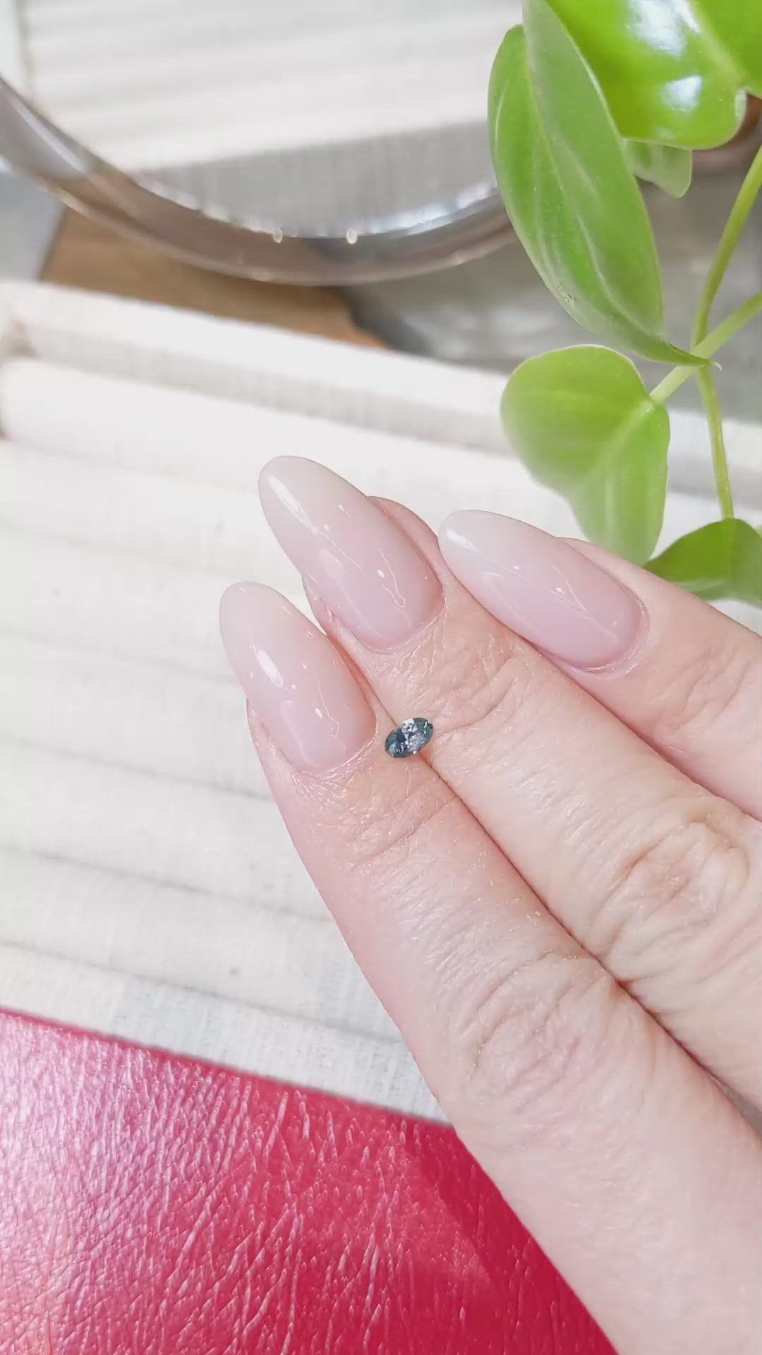 0.23 Ct. Greenish Blue Sapphire from Montana Size Video