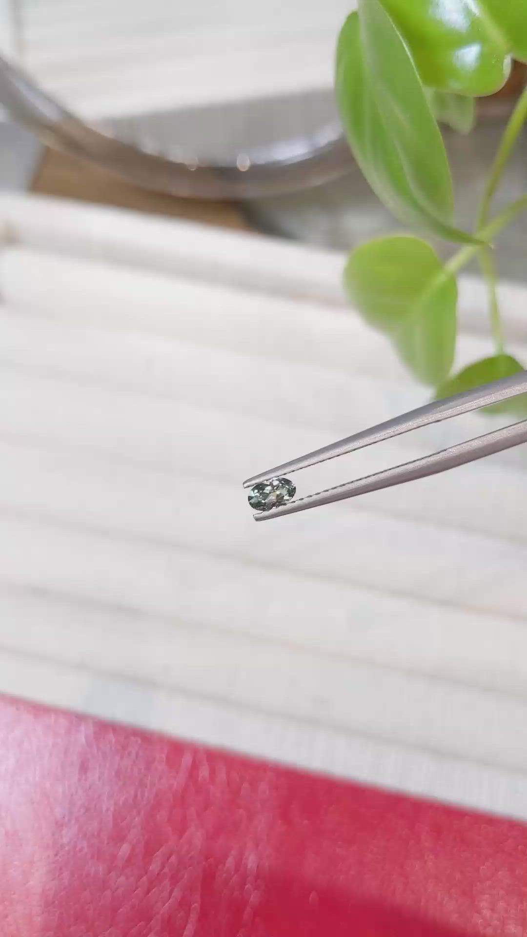 0.23 Ct. Yellowish Green Sapphire from Montana Size Video