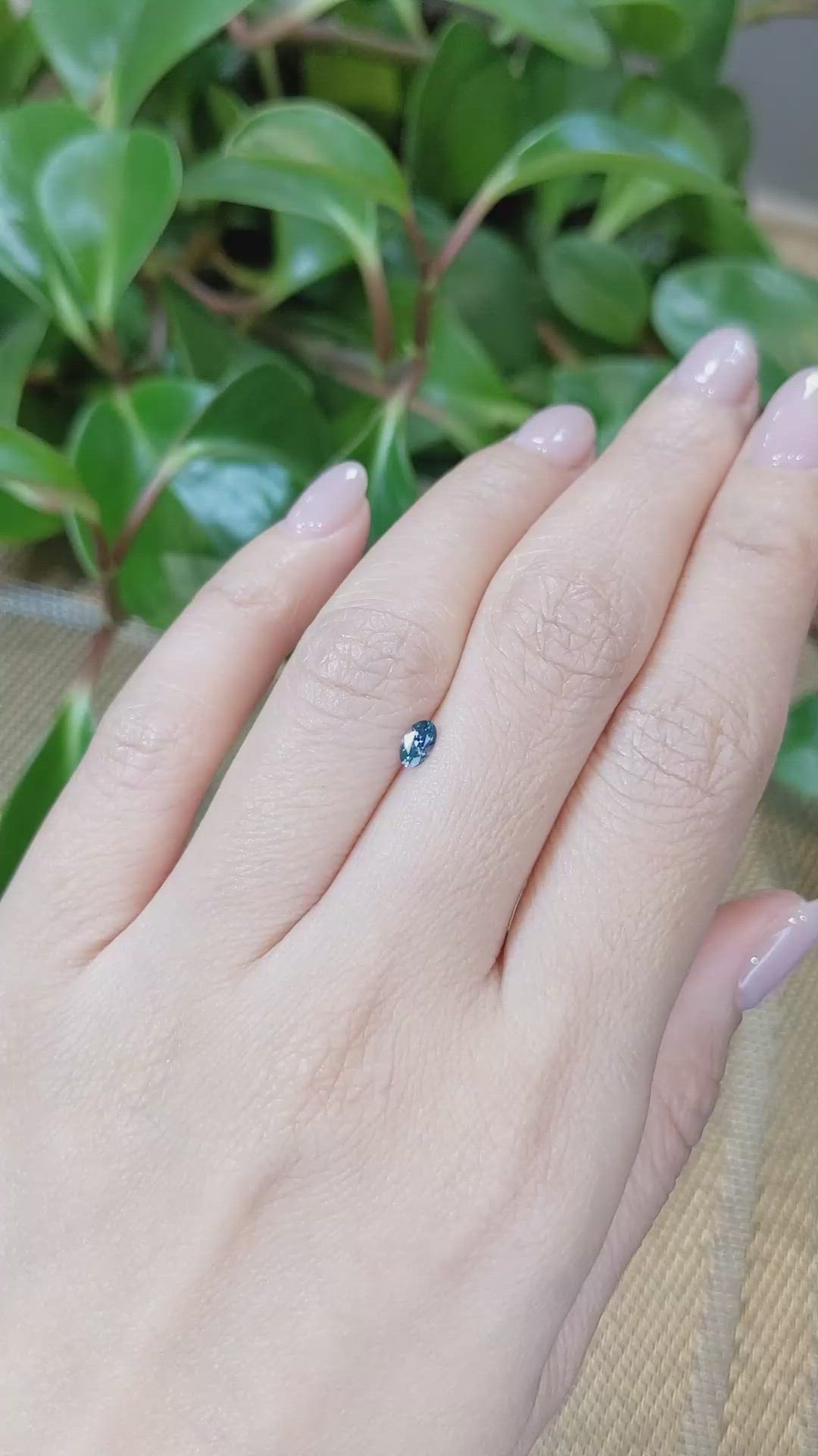 0.23 Ct. Greenish Blue Sapphire from Montana Size Video