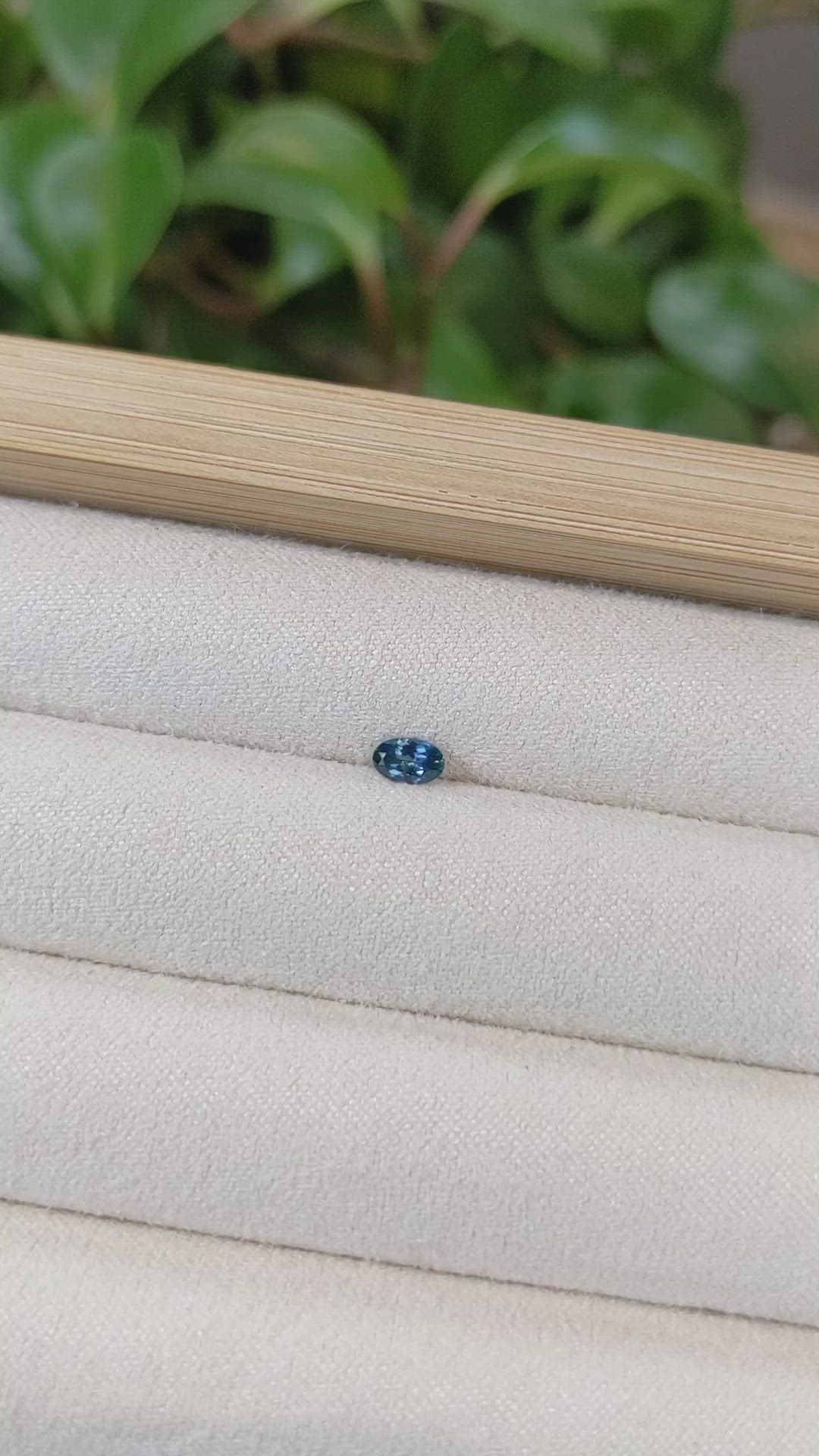 0.23 Ct. Greenish Blue Sapphire from Montana Size Video