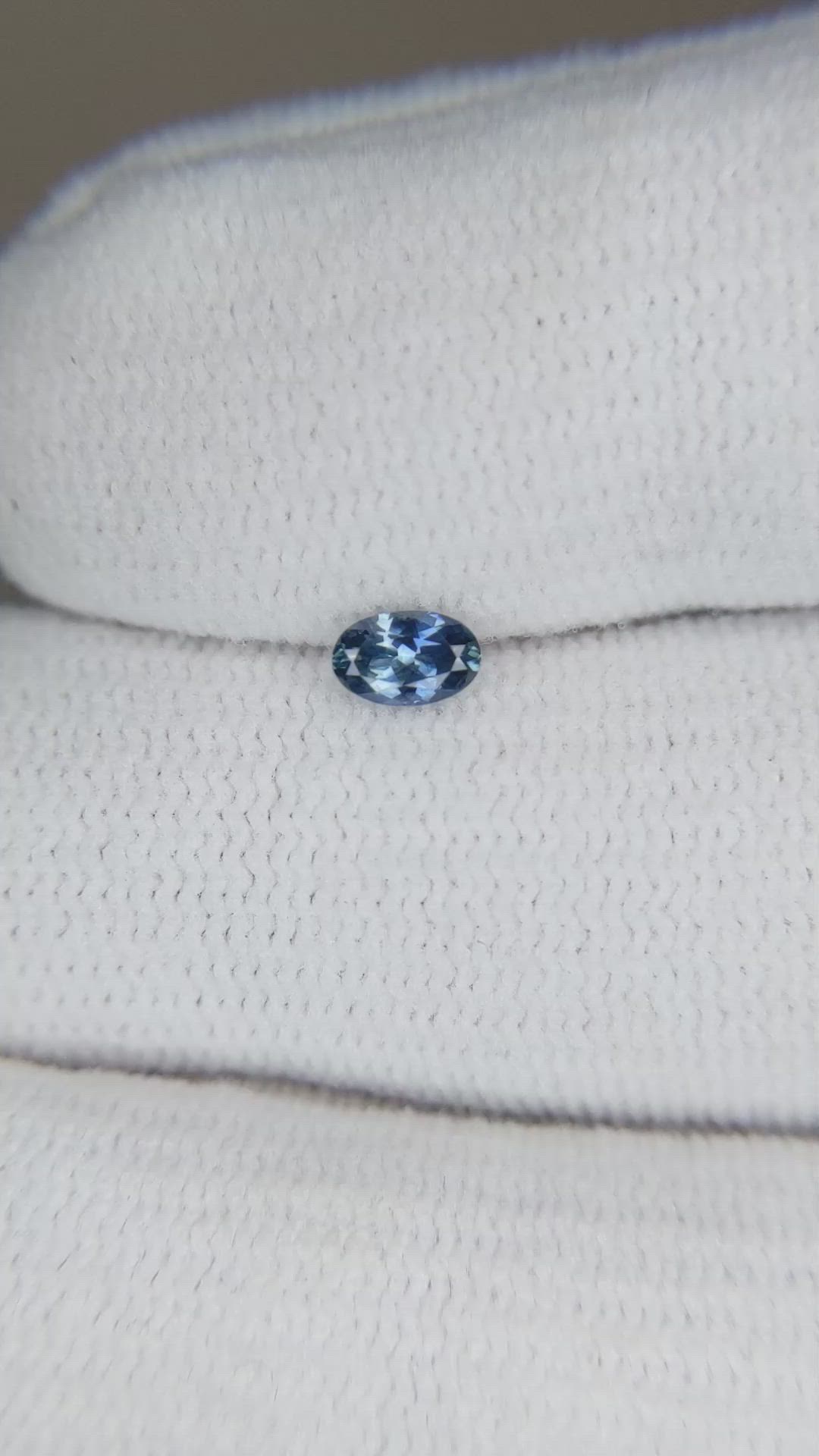 0.23 Ct. Greenish Blue Sapphire from Montana Size Video