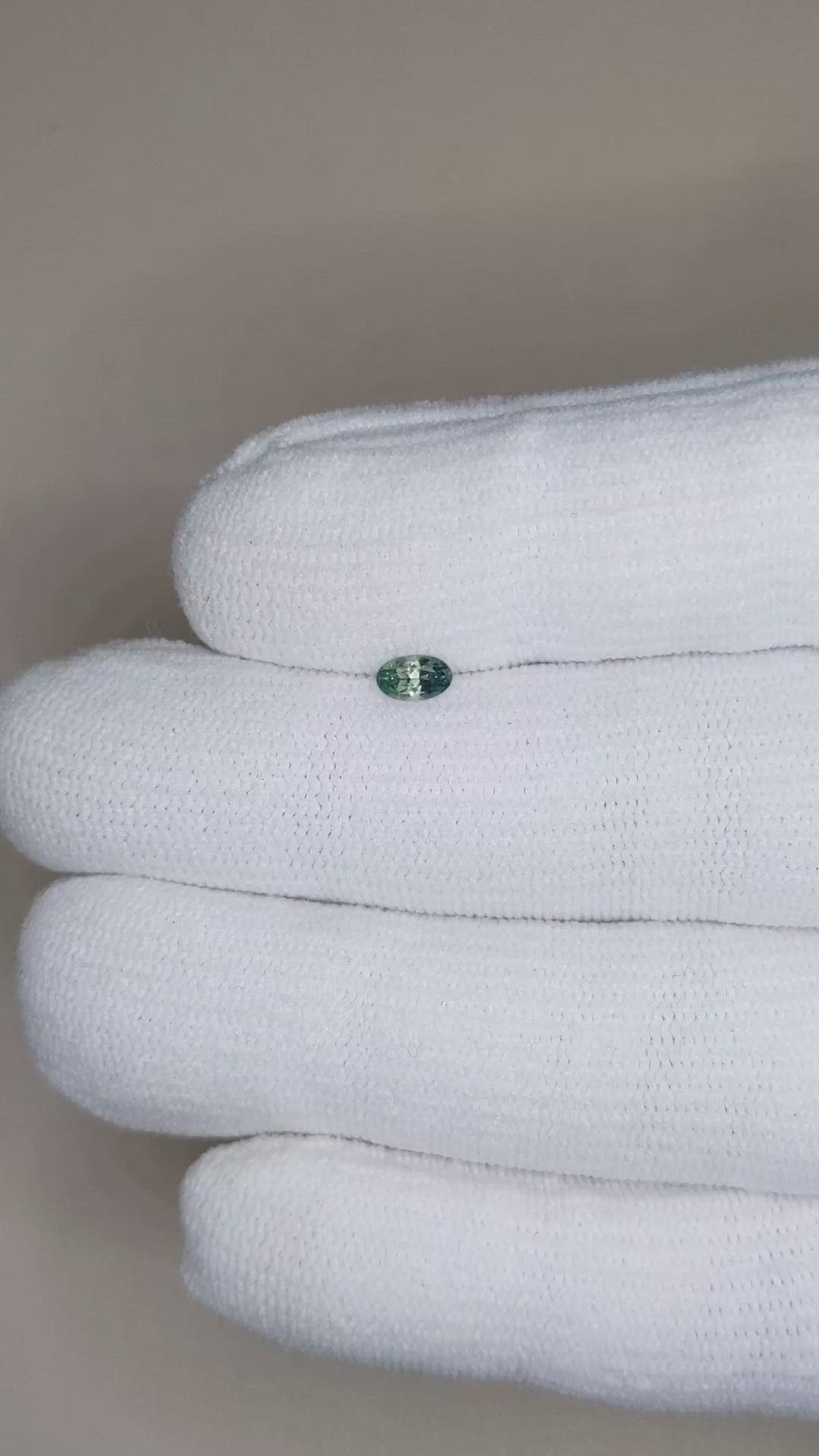 0.24 Ct. Bluish Green Sapphire from Montana Size Video