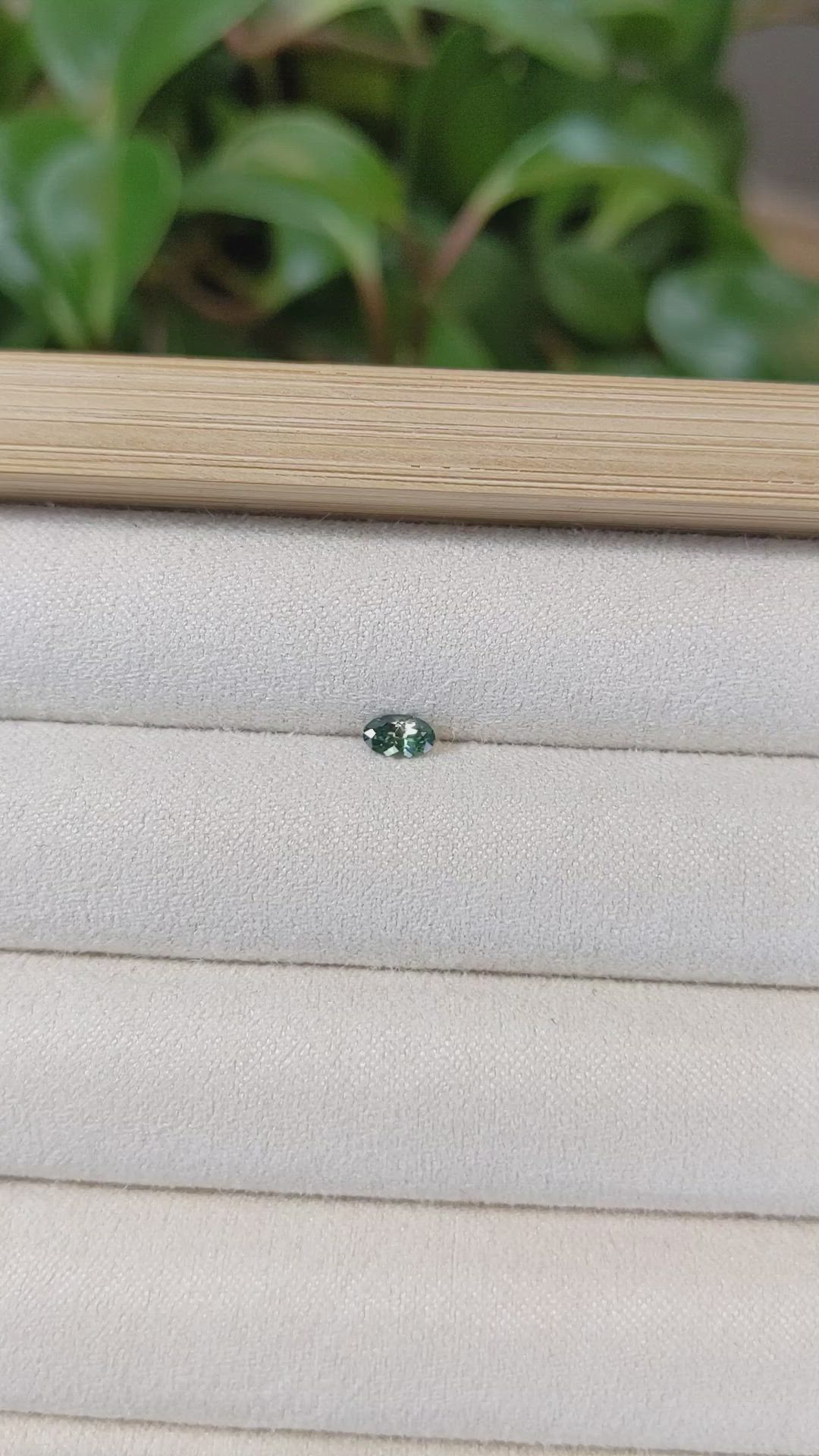 0.24 Ct. Bluish Green Sapphire from Montana Size Video
