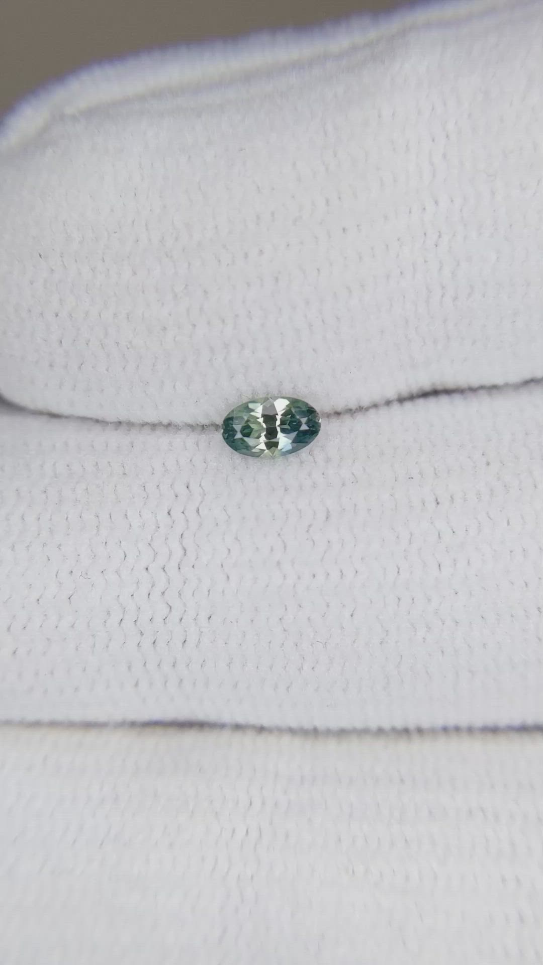 0.24 Ct. Bluish Green Sapphire from Montana Size Video