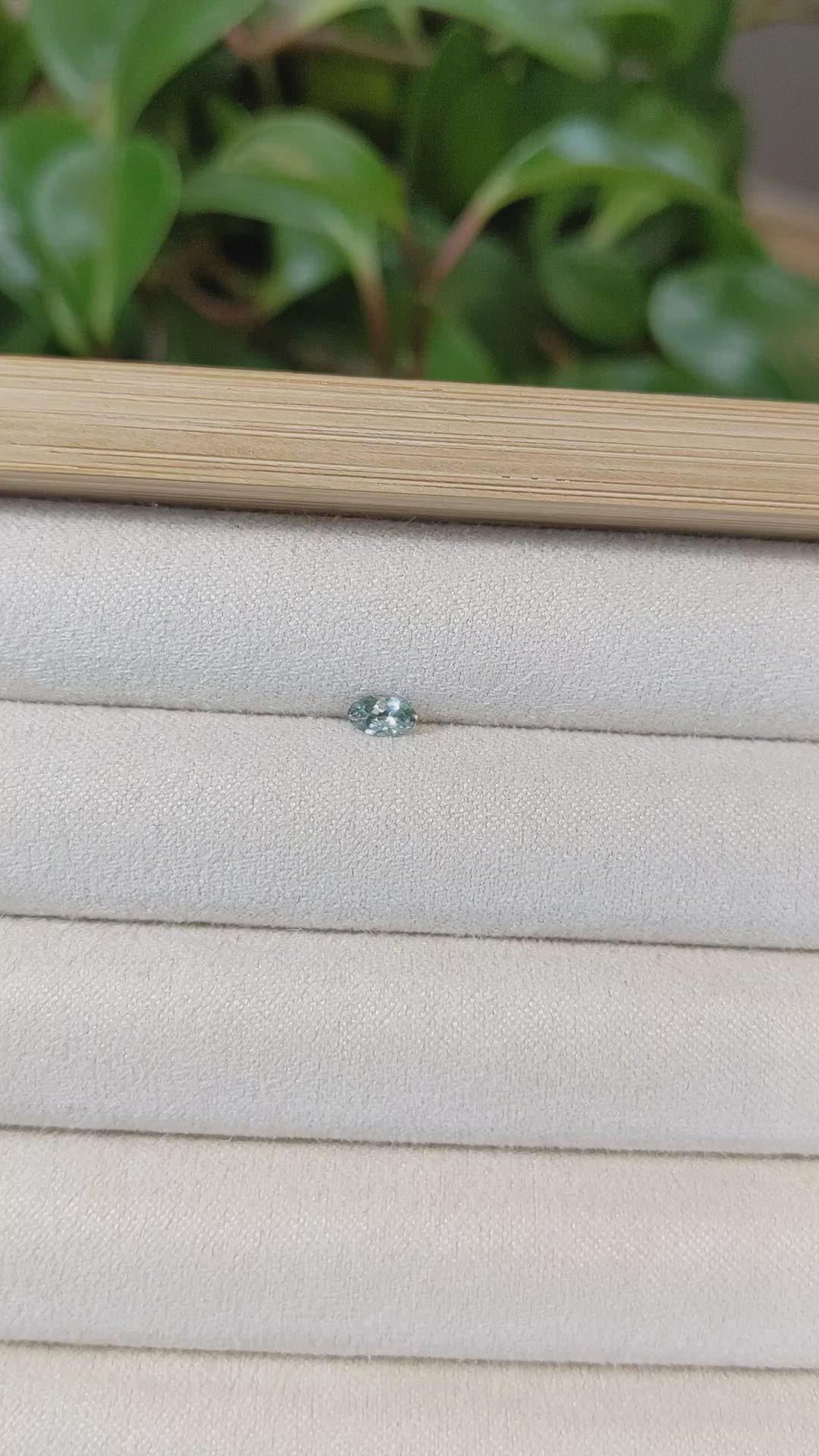 0.25 Ct. Bluish Green Sapphire from Montana Size Video