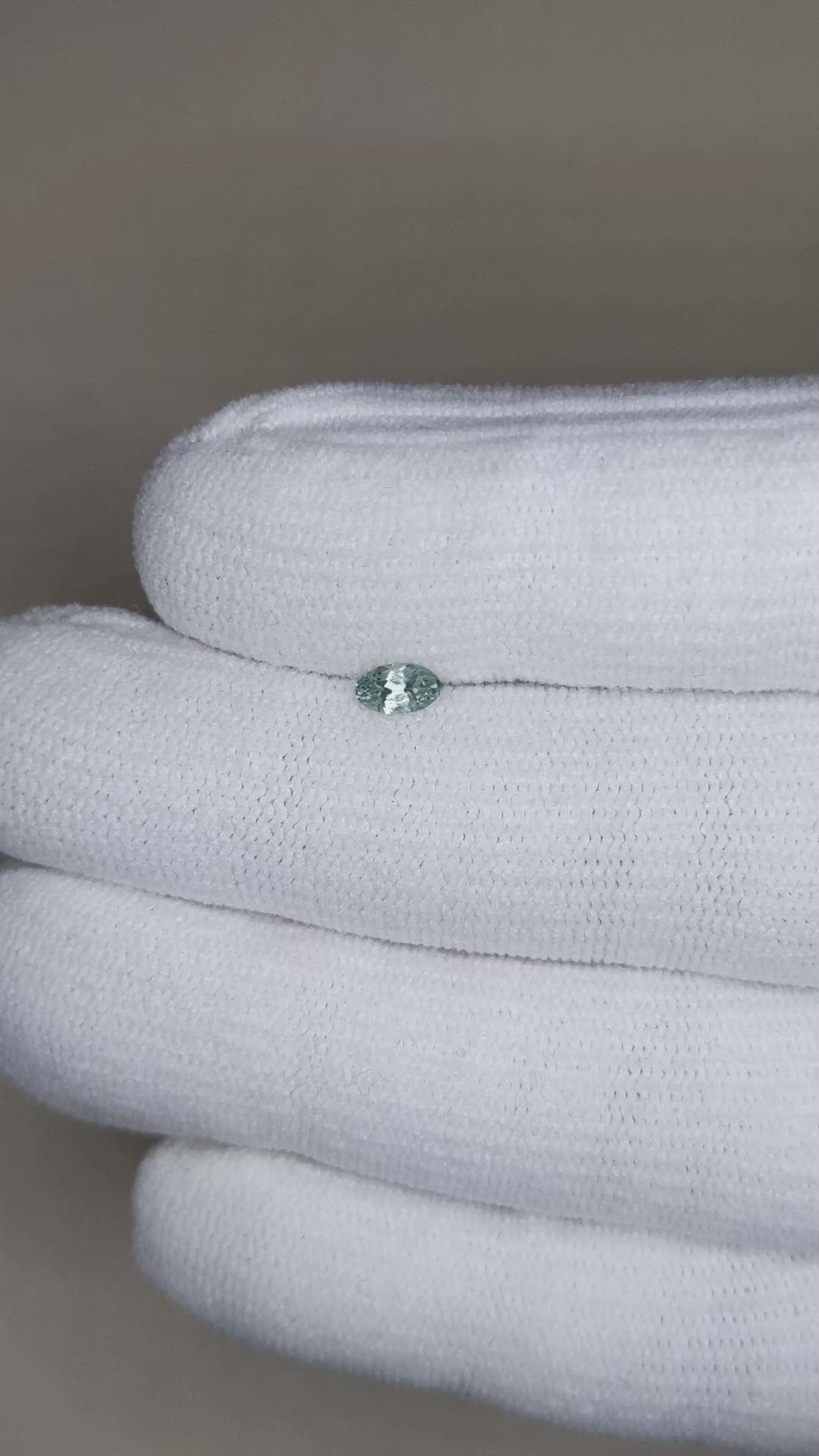 0.25 Ct. Bluish Green Sapphire from Montana Size Video