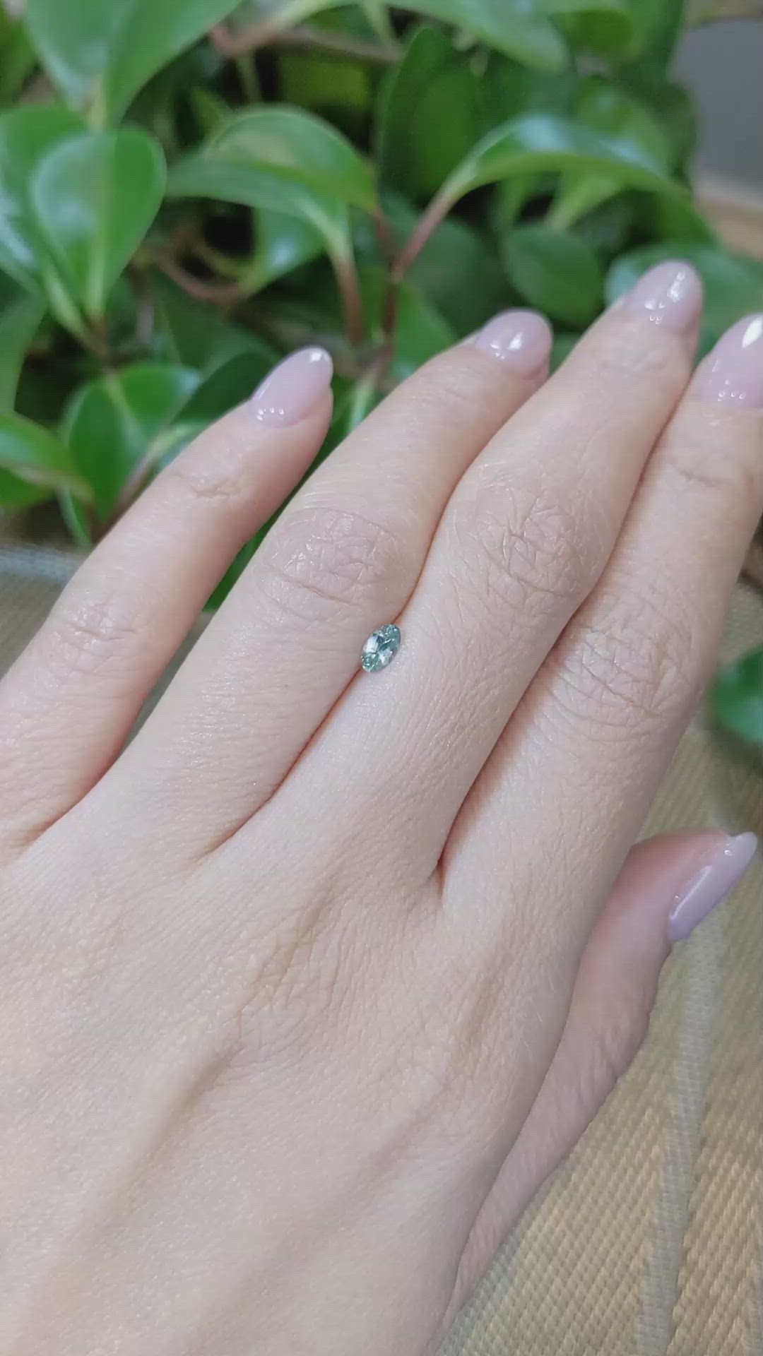 0.25 Ct. Bluish Green Sapphire from Montana Size Video