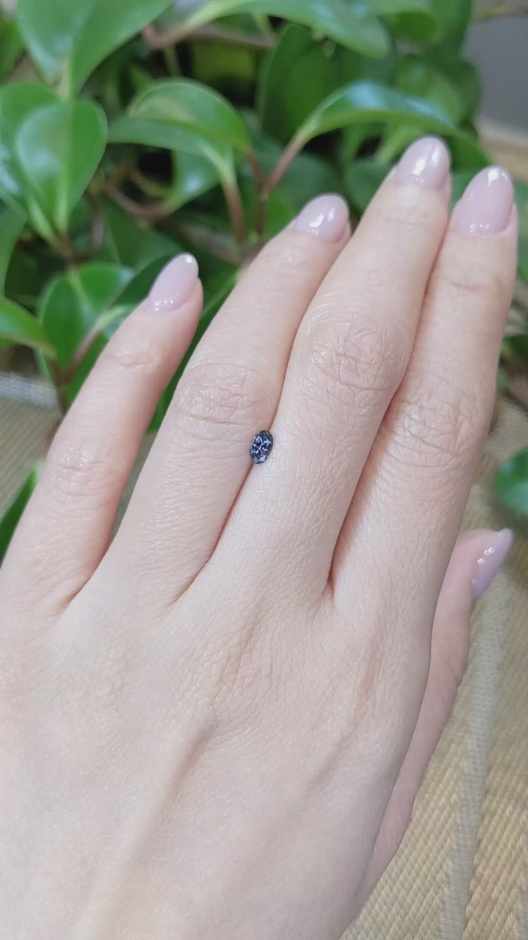 0.26 Ct. Greyish Blue Sapphire from Montana Size Video