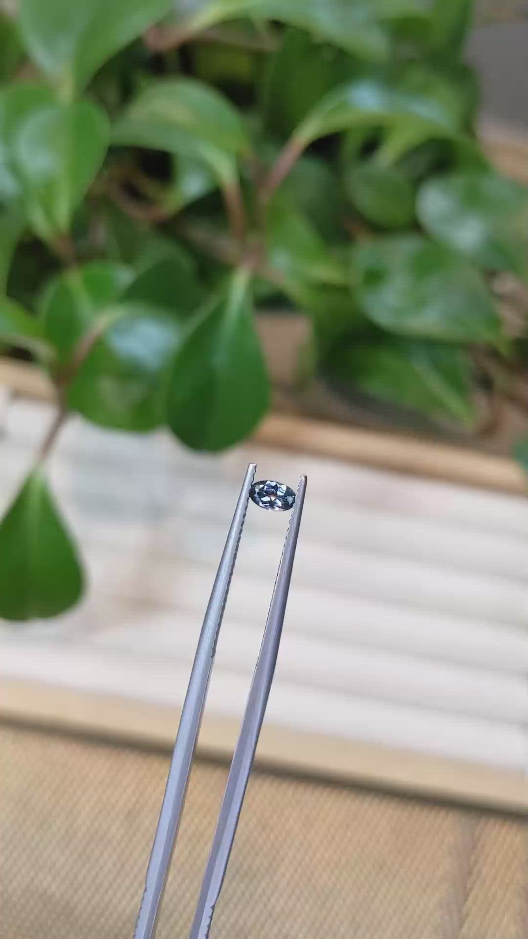 0.26 Ct. Greyish Blue Sapphire from Montana Size Video