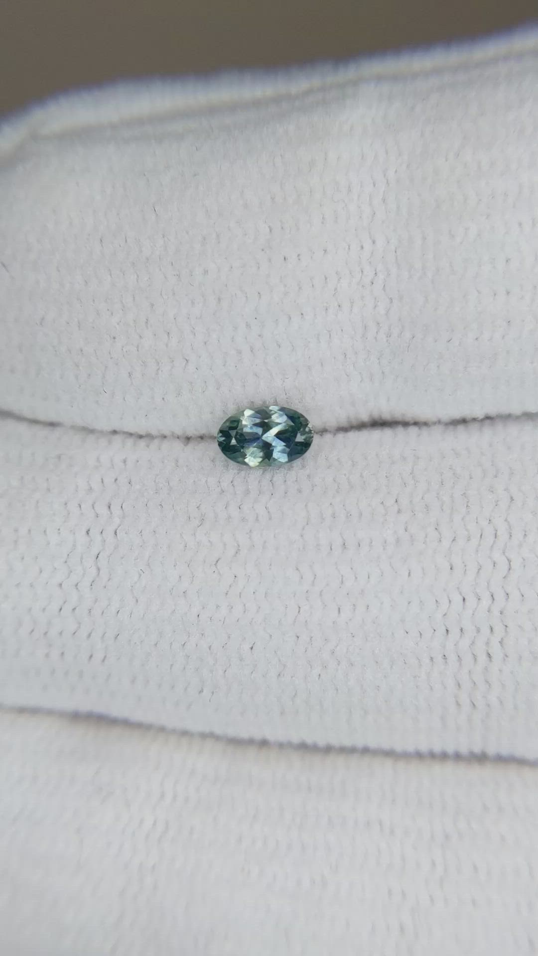 0.26 Ct. Bluish Green Sapphire from Montana Size Video