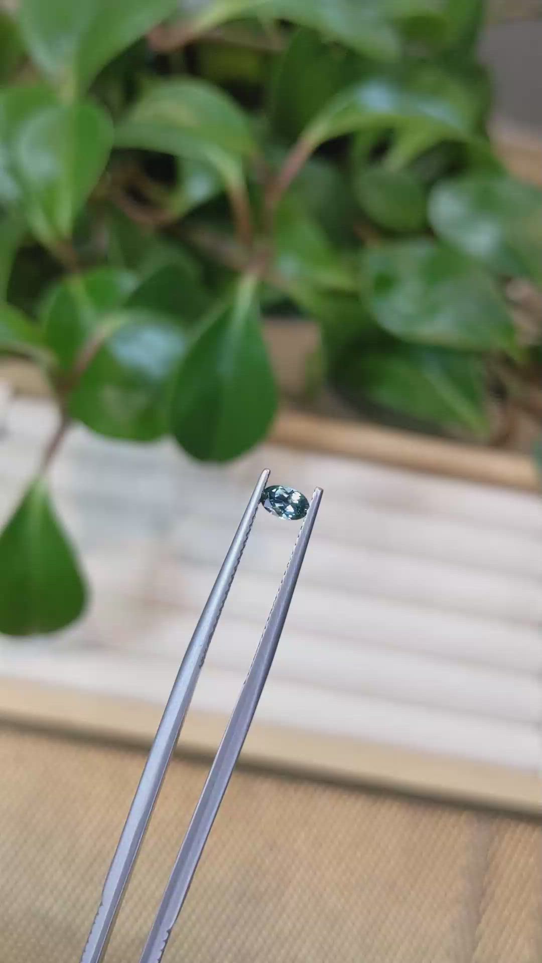 0.26 Ct. Bluish Green Sapphire from Montana Size Video