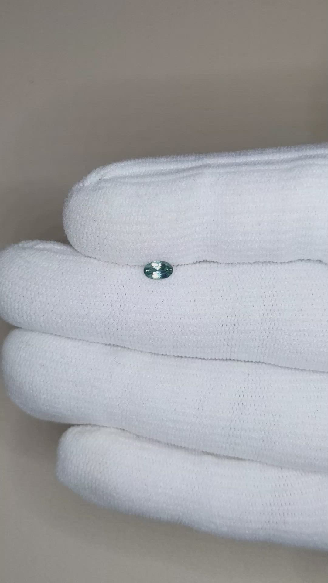0.26 Ct. Bluish Green Sapphire from Montana Size Video