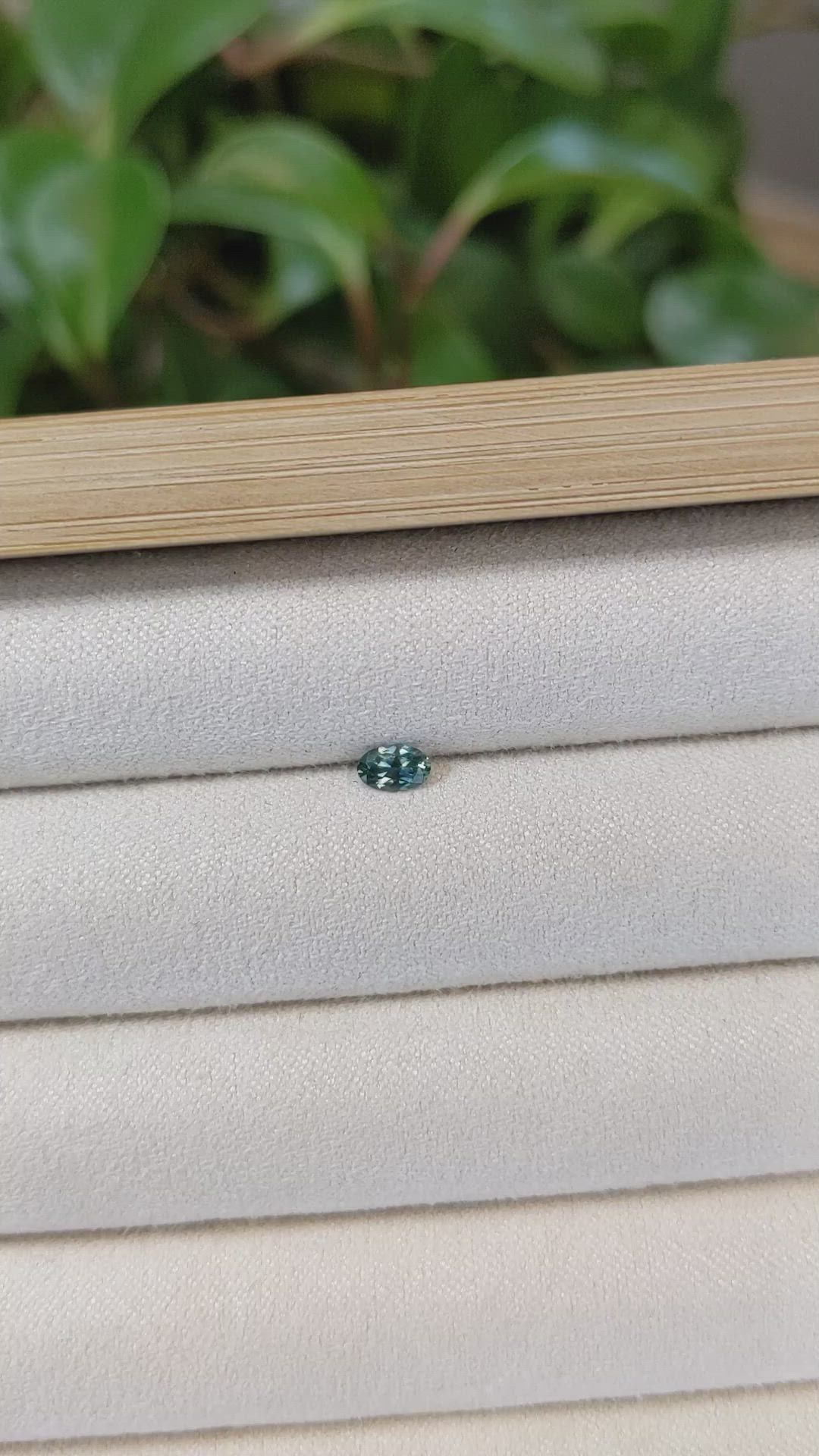 0.26 Ct. Bluish Green Sapphire from Montana Size Video