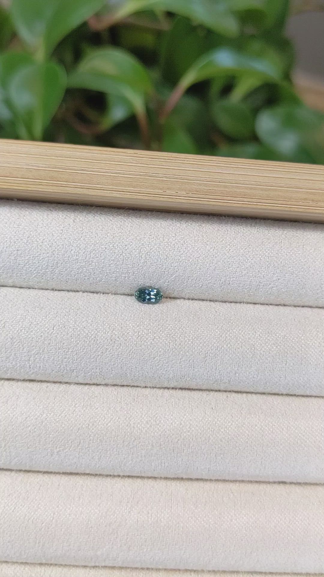 0.27 Ct. Bluish Green Sapphire from Montana Size Video
