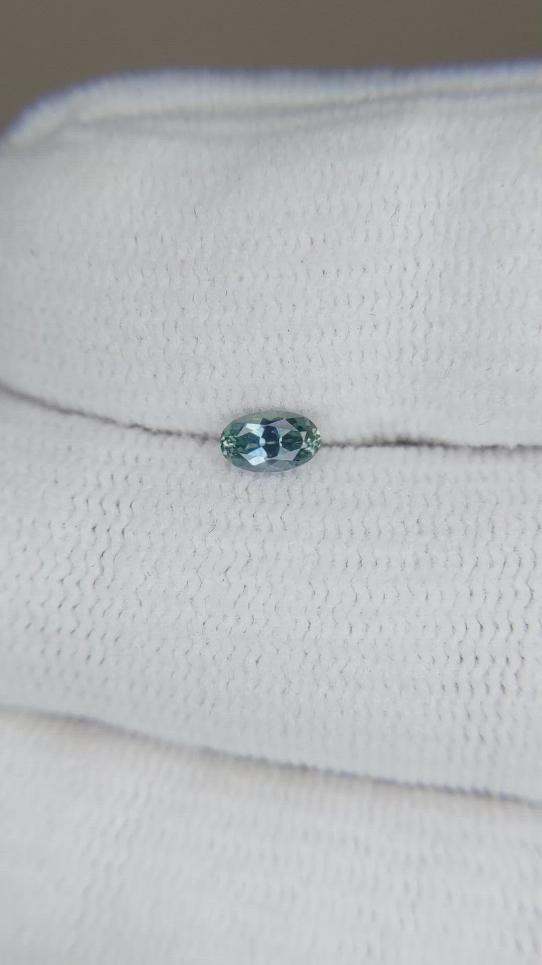 0.27 Ct. Bluish Green Sapphire from Montana Size Video
