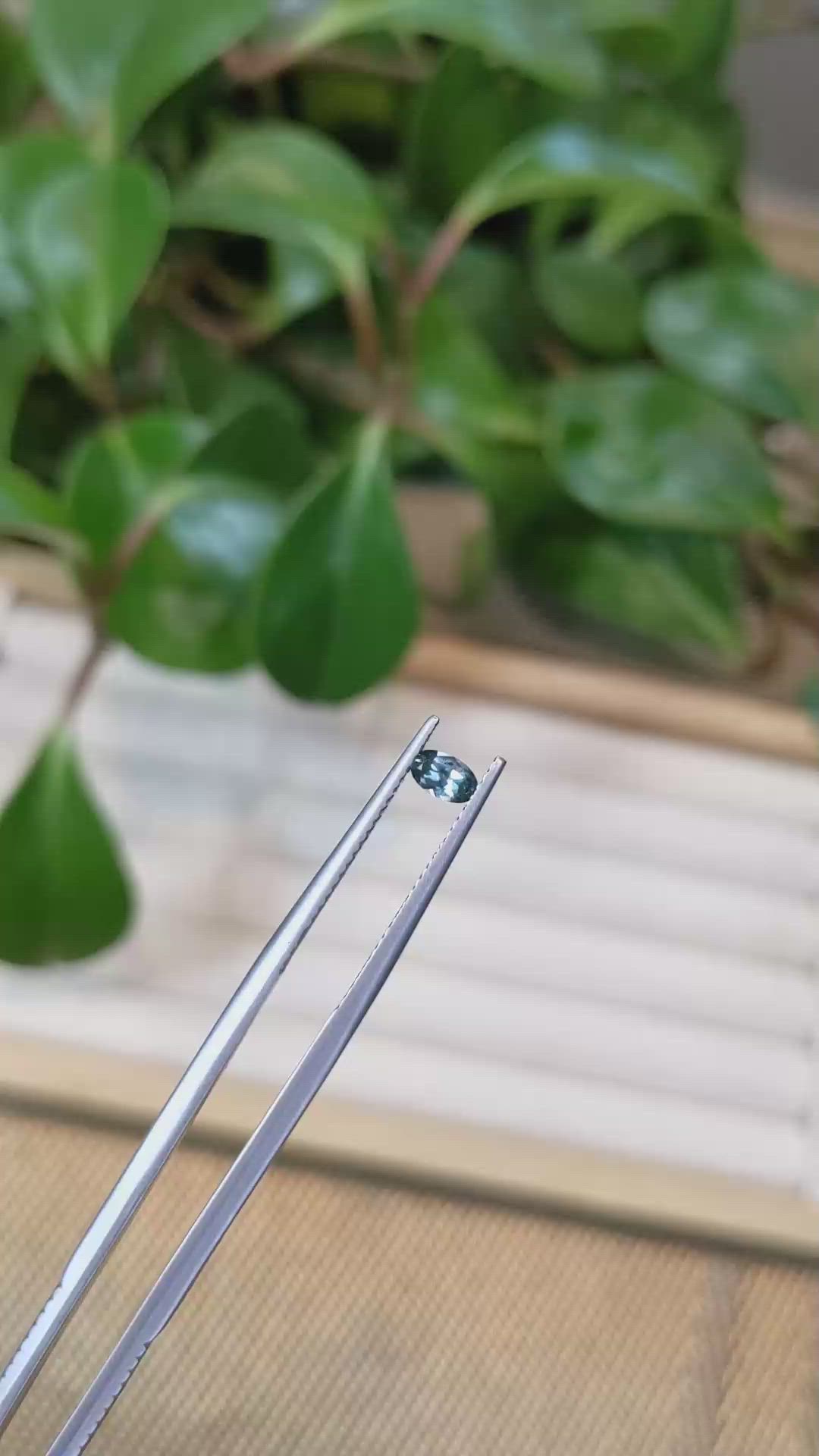 0.27 Ct. Bluish Green Sapphire from Montana Size Video