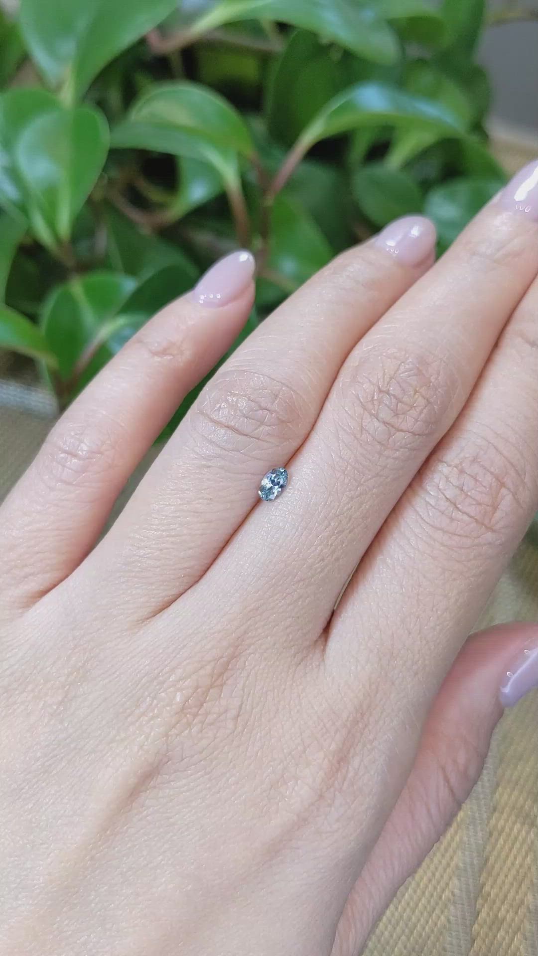 0.27 Ct. Greyish Blue Sapphire from Montana Size Video