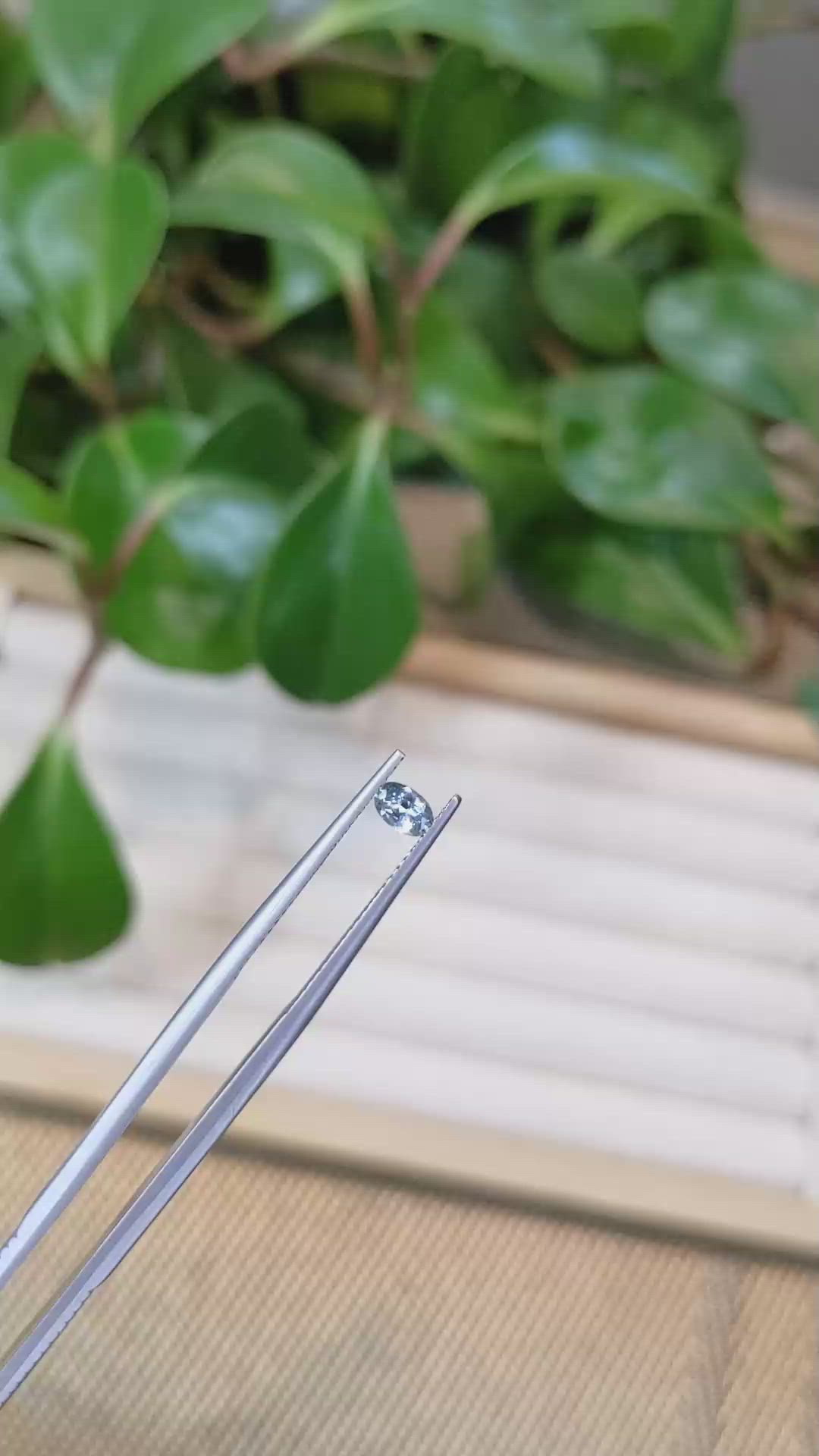 0.27 Ct. Greyish Blue Sapphire from Montana Size Video